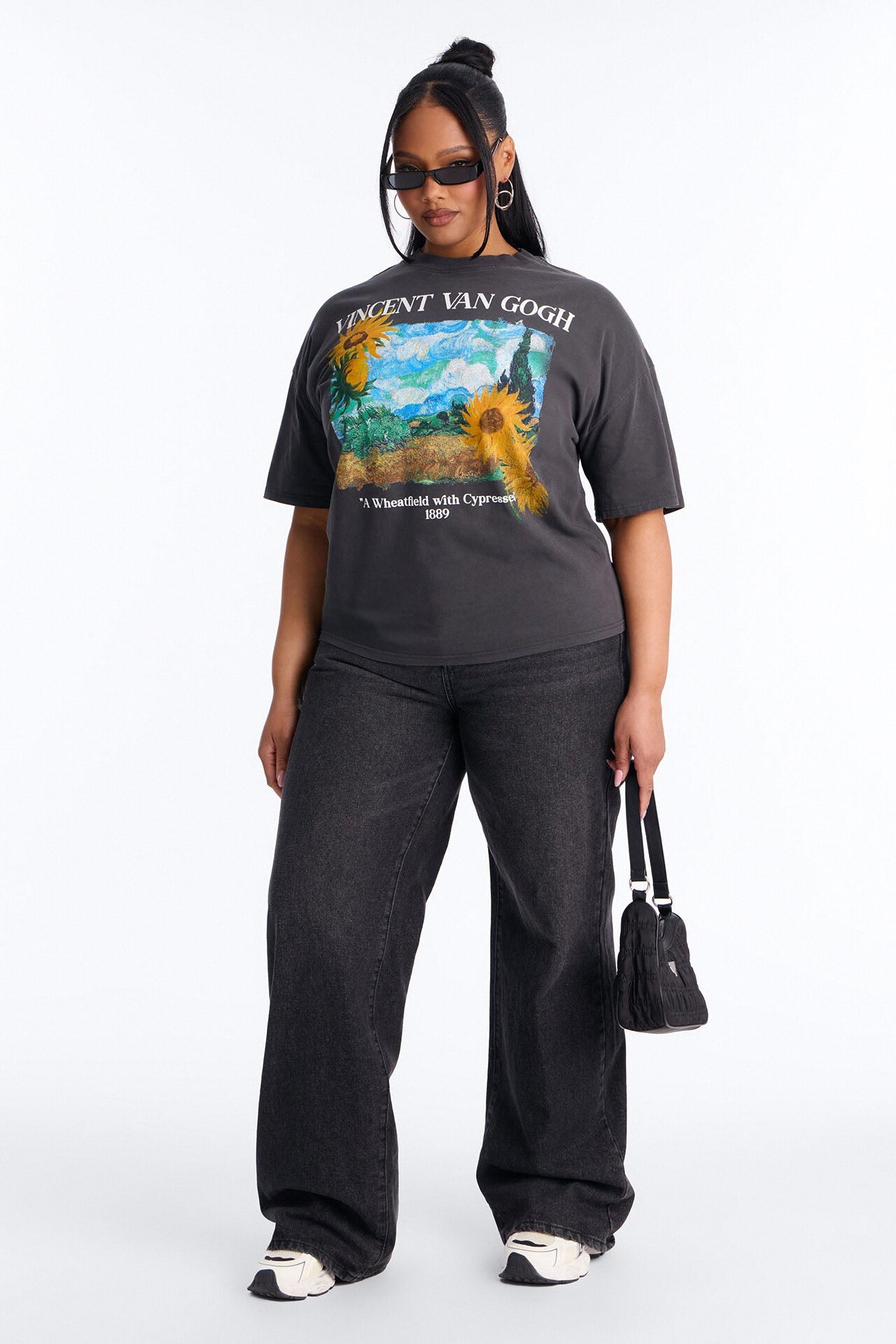 Vincent Van Gogh Sunflower Tee - Black Wash