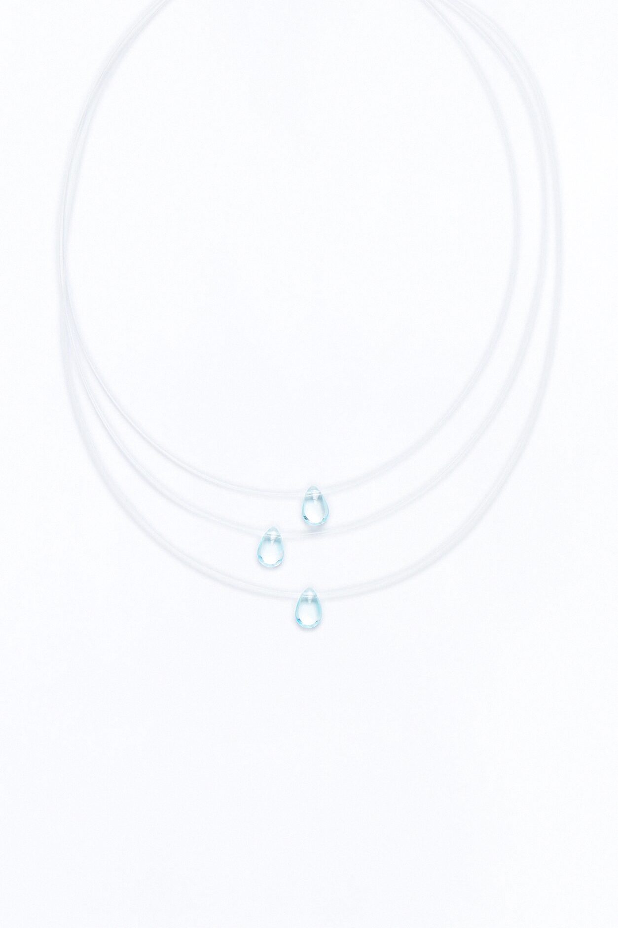 Just Once Clear Layered Necklace - Blue