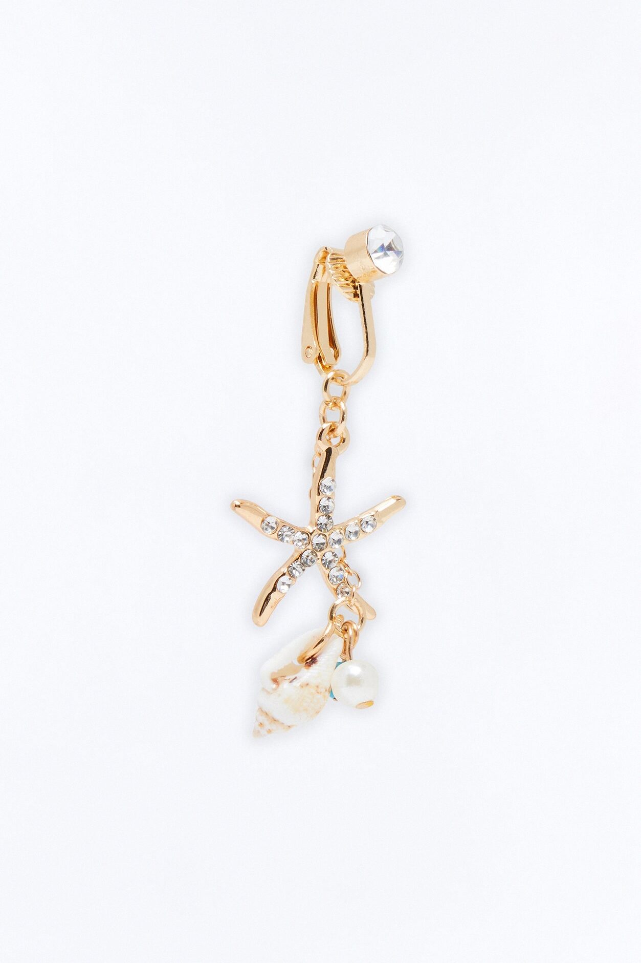 Sally Seashell Clip On Belly Ring - Gold