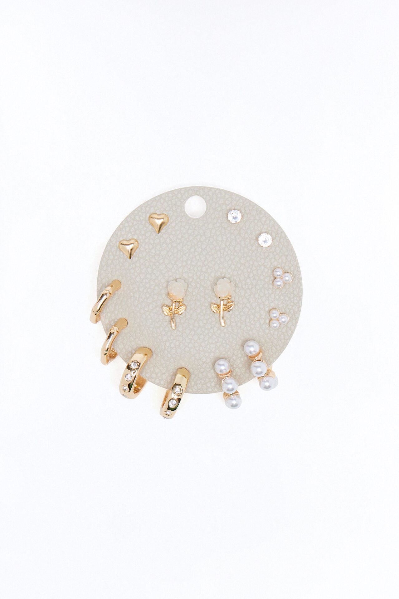 One Kind Of Love 7 Pair Multi Earring Set - Gold