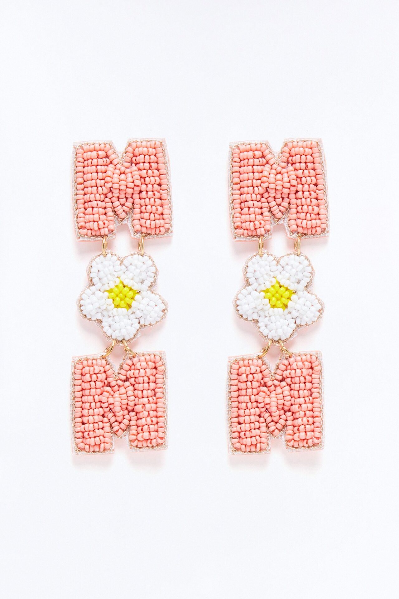 Mom Beaded Earrings - Pink