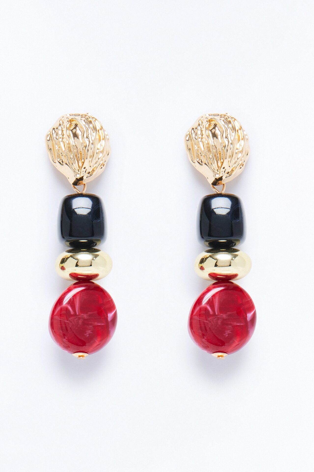 Sunspell Drop Earrings - Black/Red