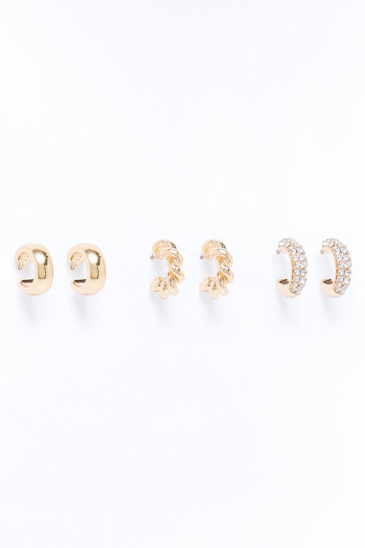 Timeless 3 Pair Multi Hoop Earrings - Gold