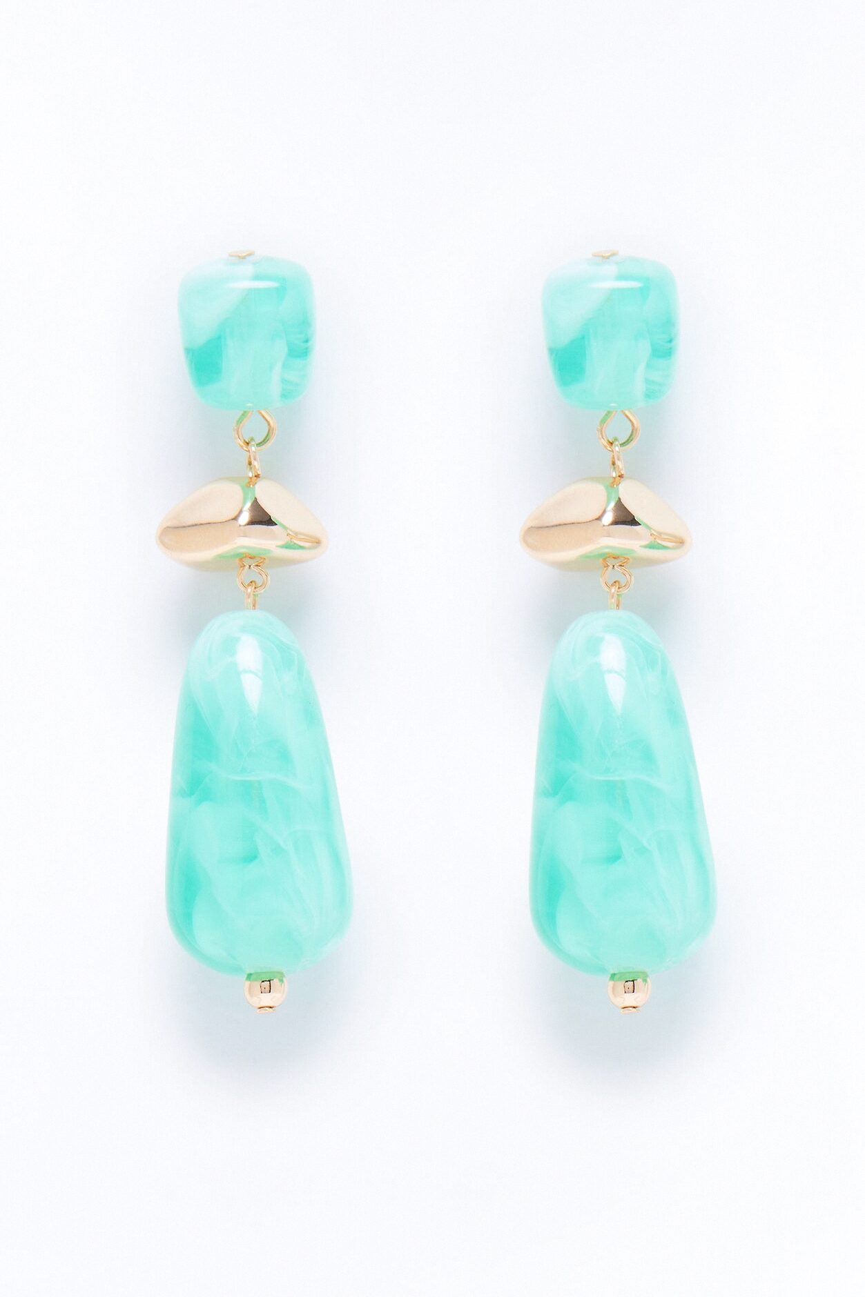 Royal Horizon Jeweled Drop Earrings - Mint