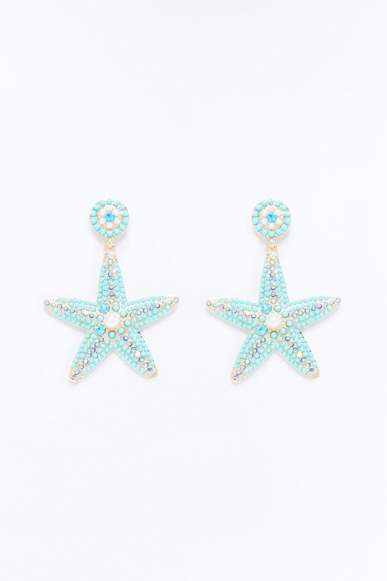 Seaside Star Beaded Earrings - Blue