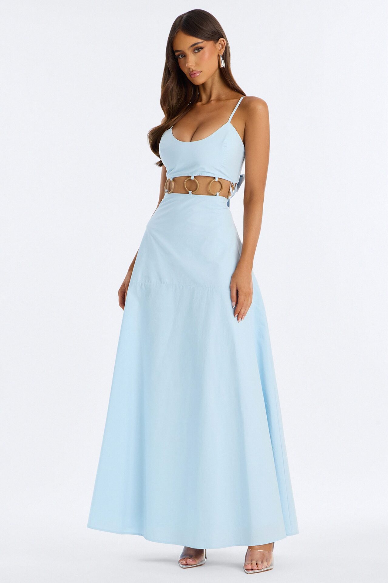 Paulina Poplin Maxi Dress - Blue