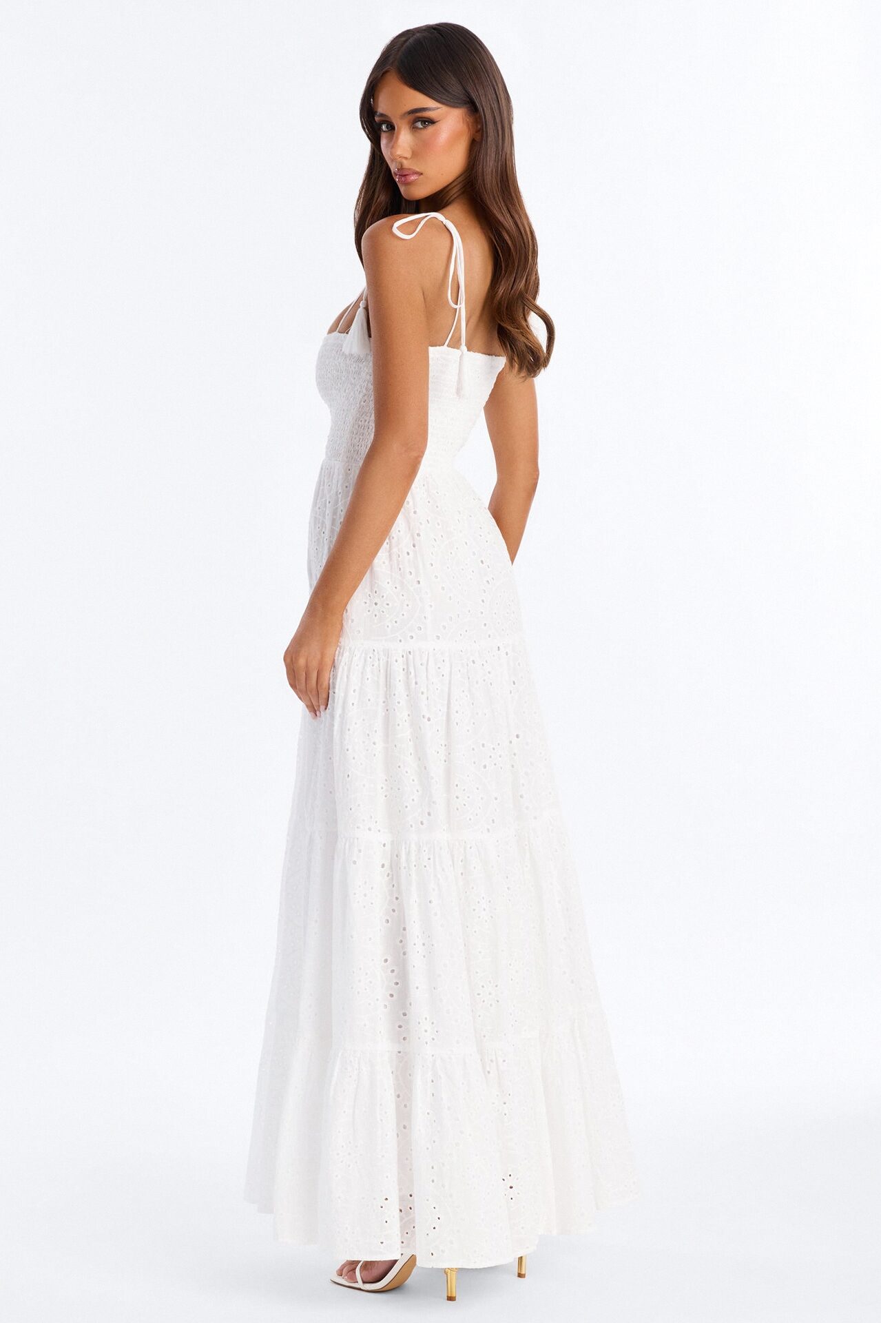 Keep It Casual Eyelet Maxi Dress - White