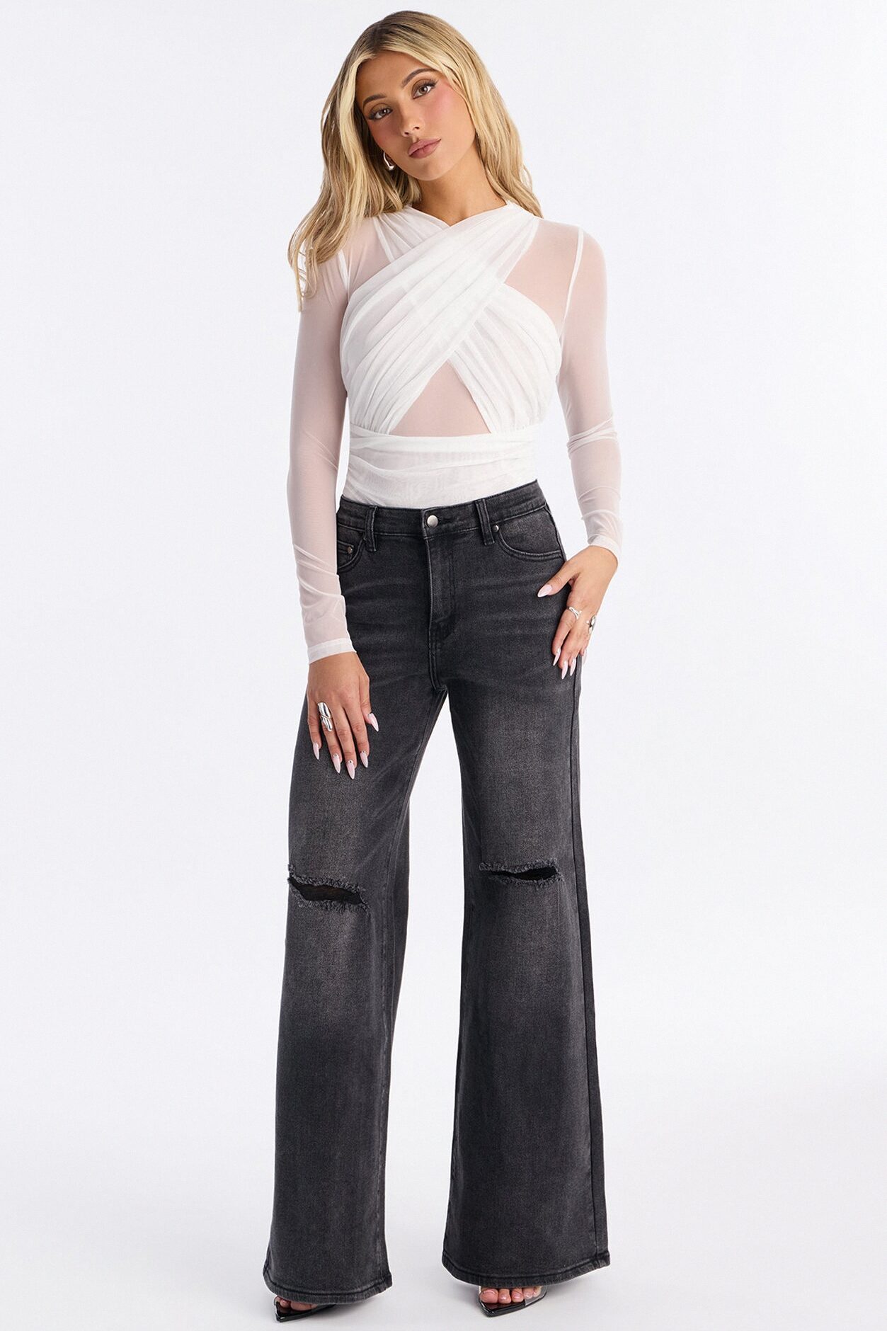 Serena Mesh Bodysuit - White