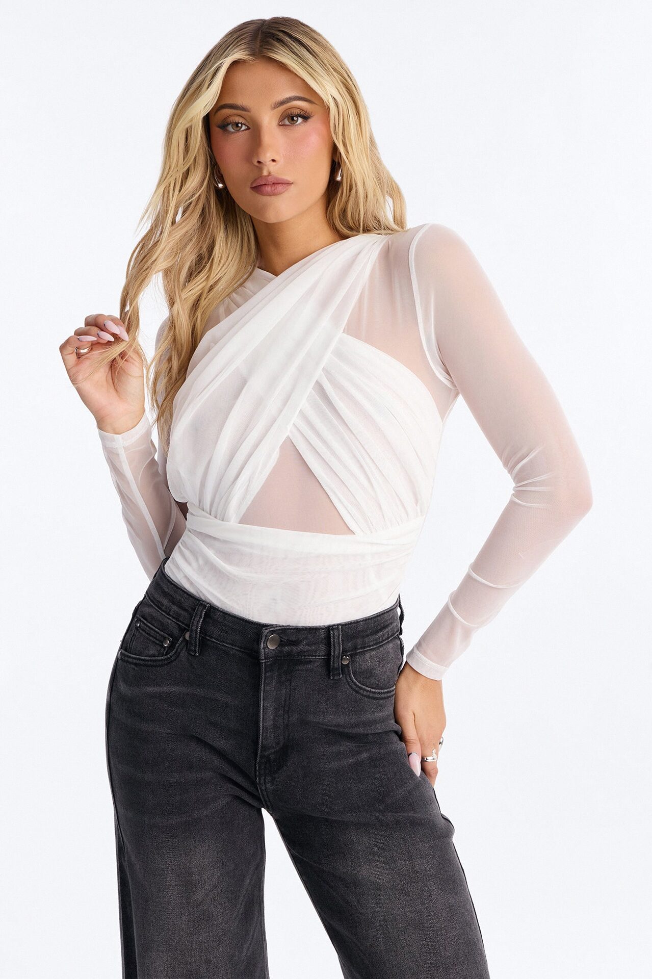 Serena Mesh Bodysuit - White