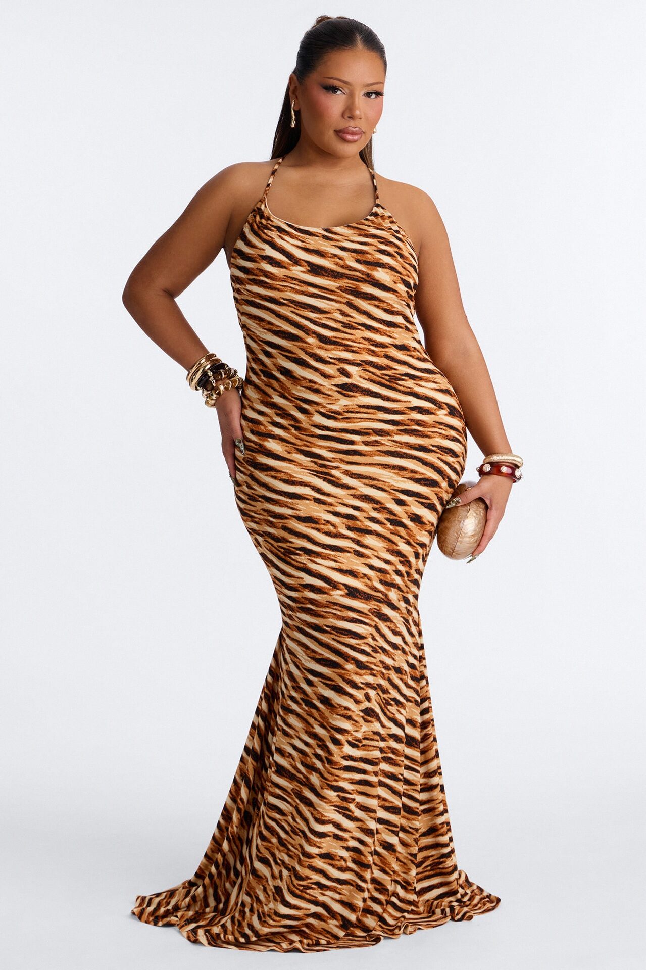 Skin And Sunset Maxi Dress - Brown/combo