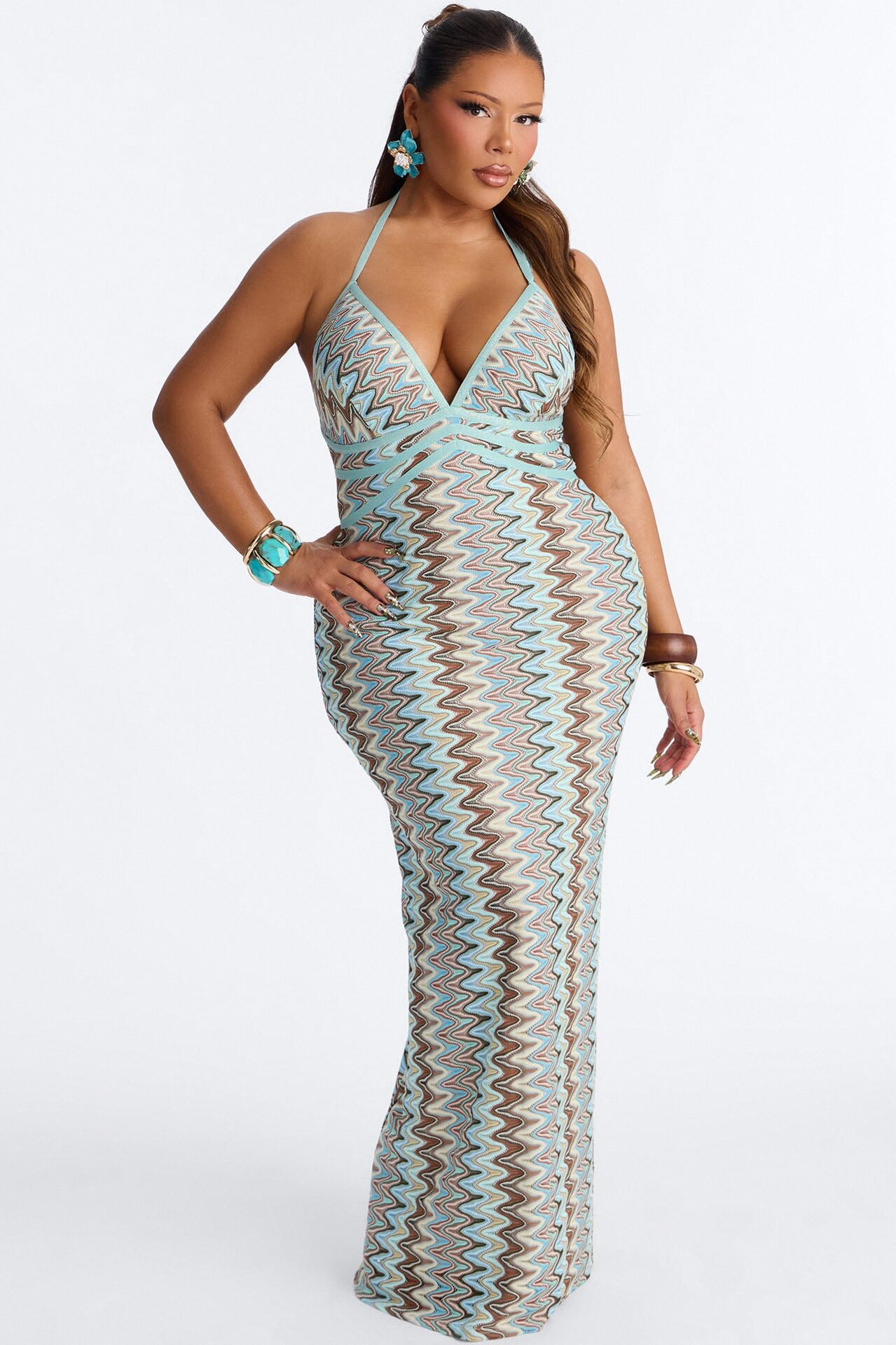 Vacation Vibes Only Crochet Maxi Dress - Blue