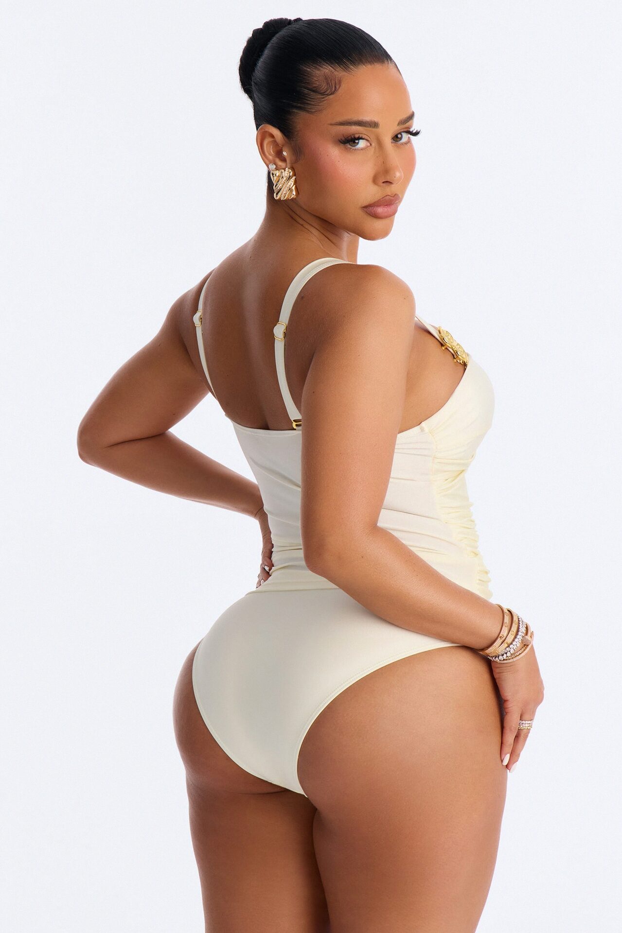 Luna 2 Piece Ruched Tankini Set - Ivory