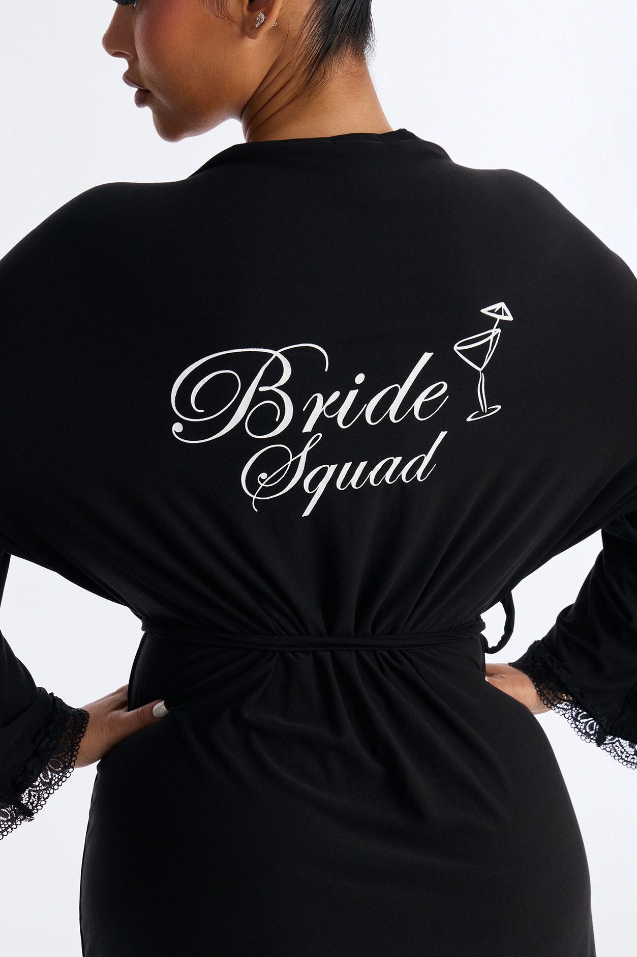 Squad Needs A Martini Robe - Black