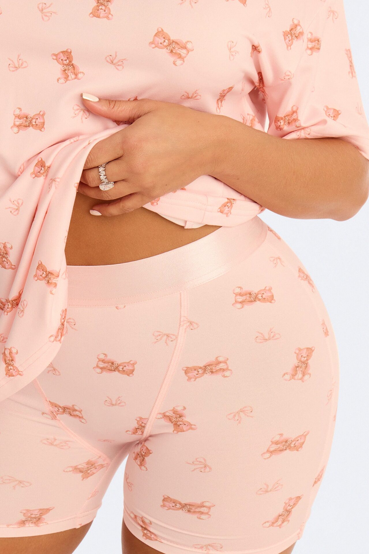 U R My Teddy Bear PJ Boxer Short Set - Pink/combo