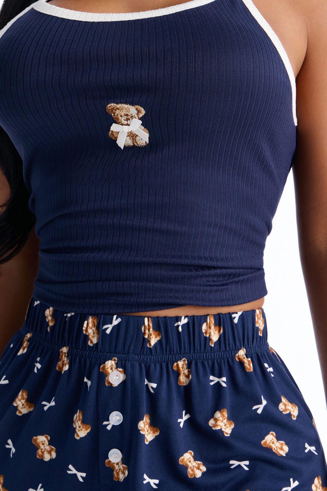 Can We Cuddle PJ Boxer Short Set - Navy/combo