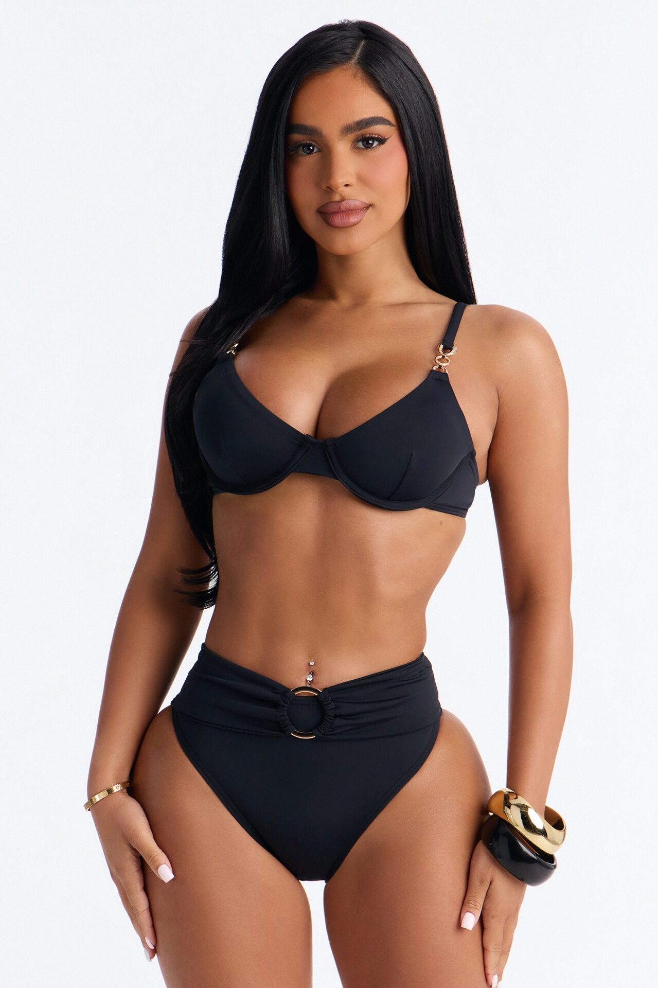 Meet Me By The Shore Underwire Hardware 2 Piece Bikini - Black