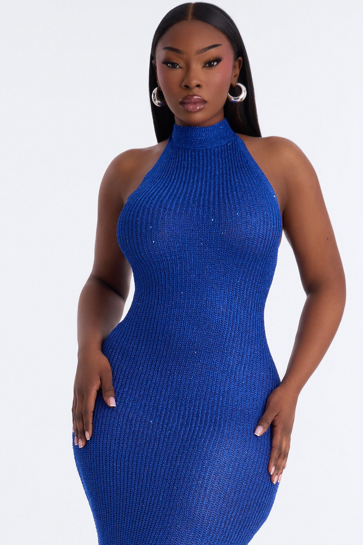 Melania Crochet Maxi Dress - Royal