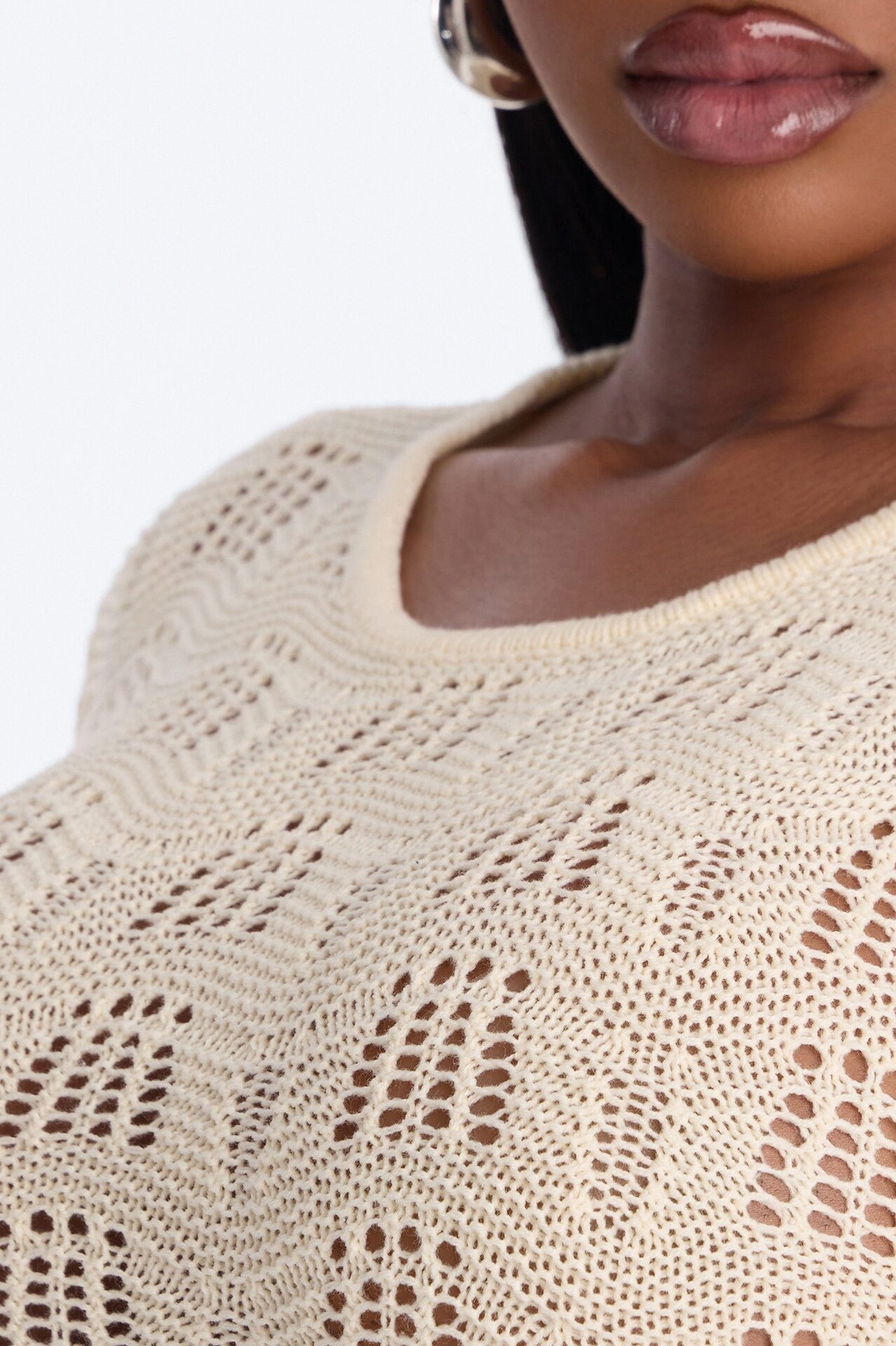 Caira Backless Crochet Mini Dress - Cream