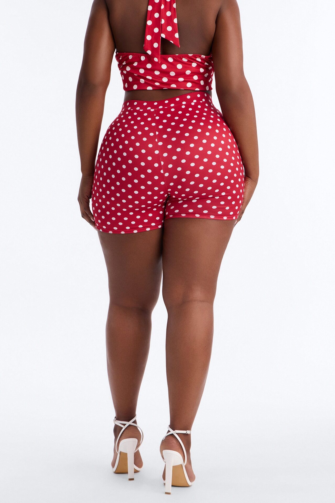 Light Stroll Polka Dot Biker Short - Red