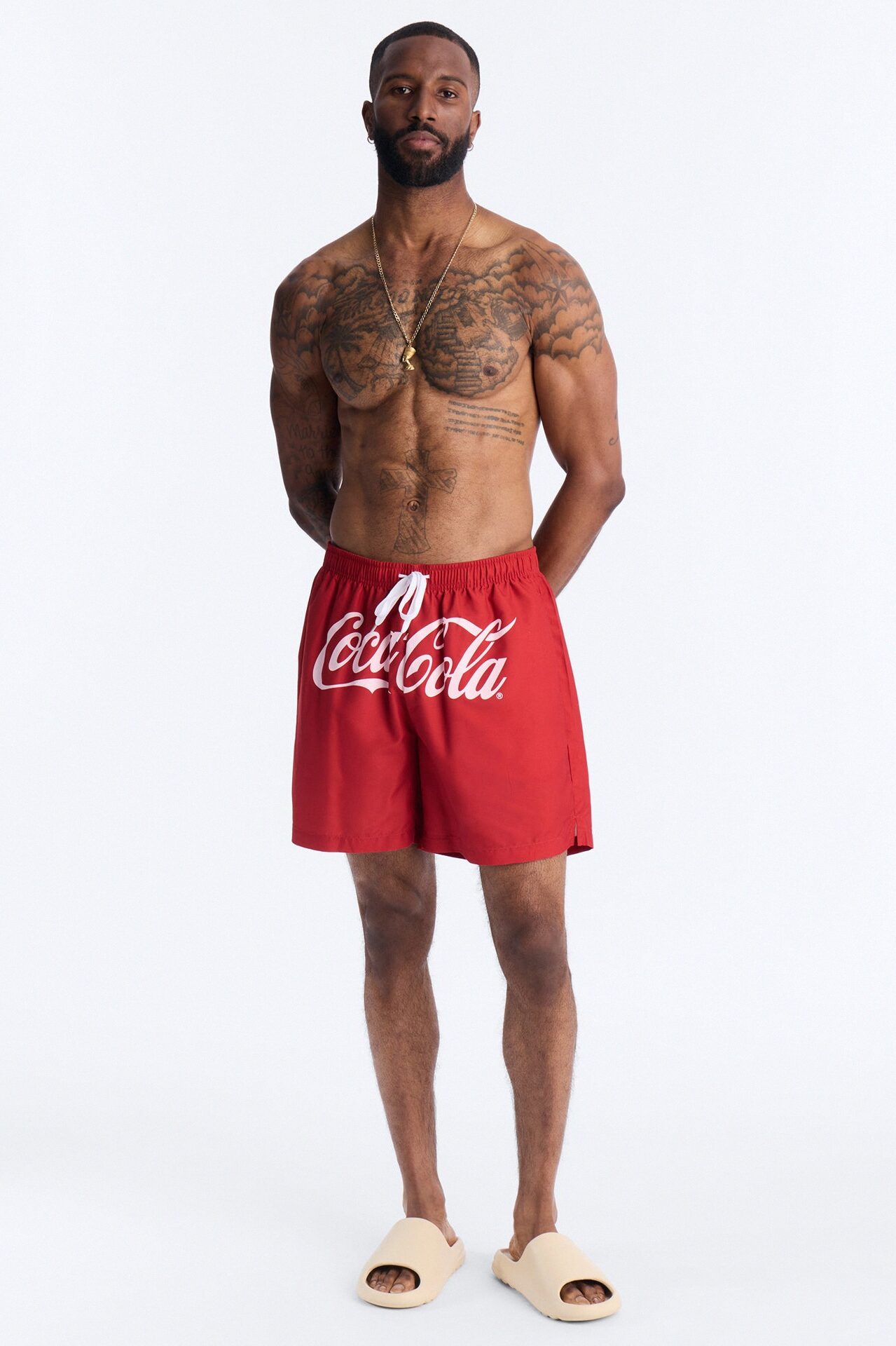 Coca Cola Swim Trunk 7″ - Red