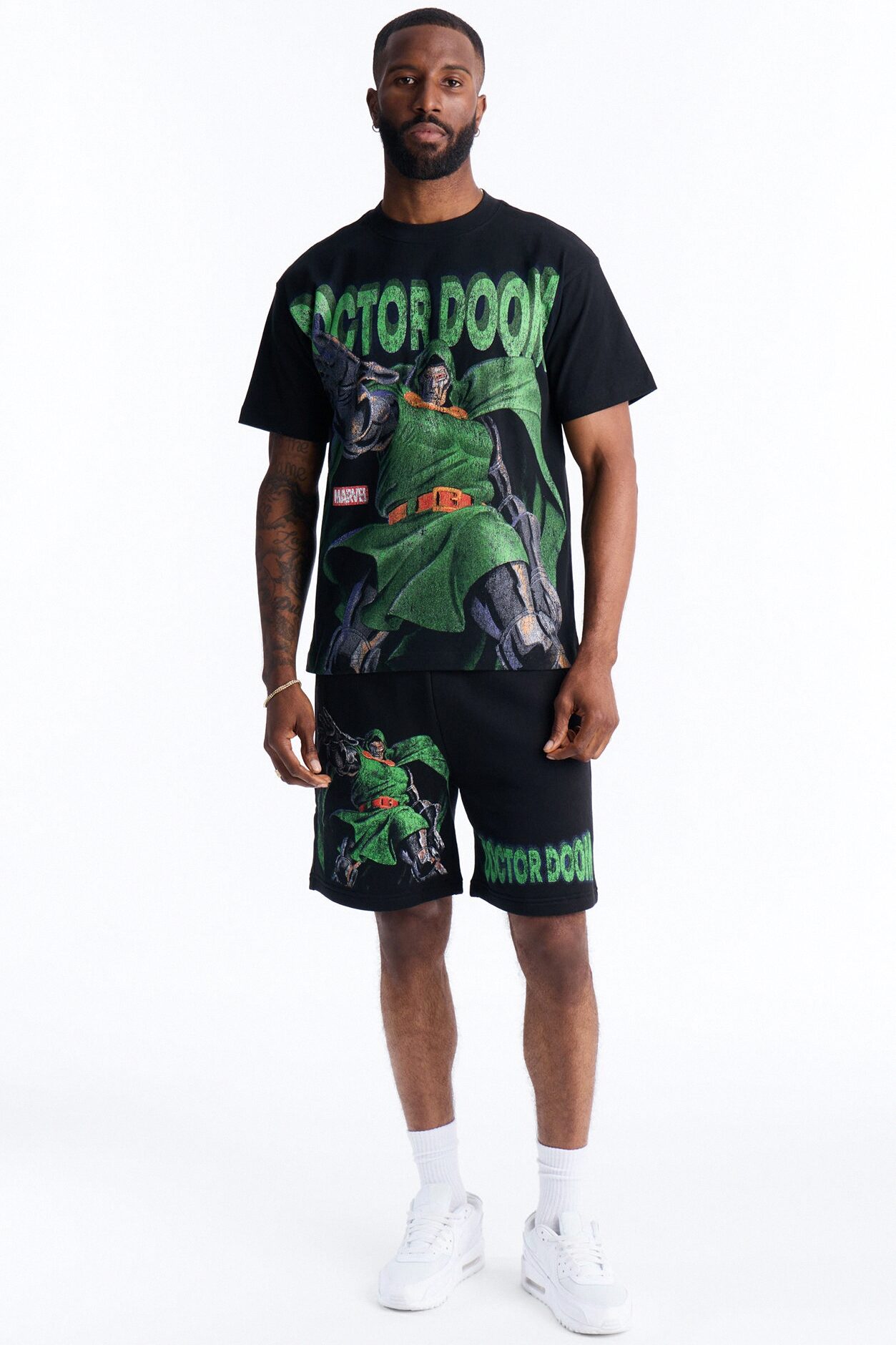 Marvel Dr Doom Heavy Weight Boxy Short Sleeve Tee - Black