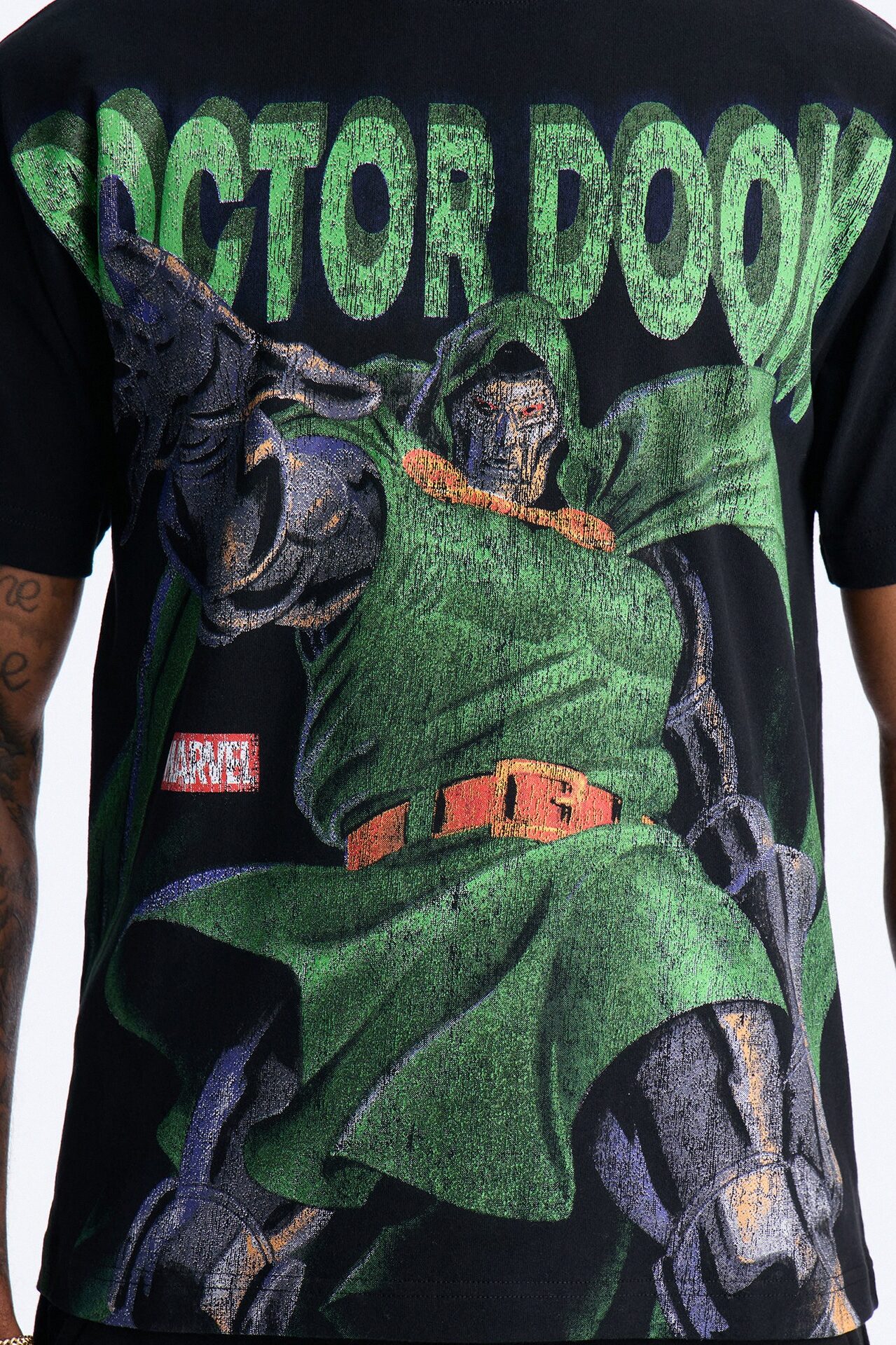 Marvel Dr Doom Heavy Weight Boxy Short Sleeve Tee - Black