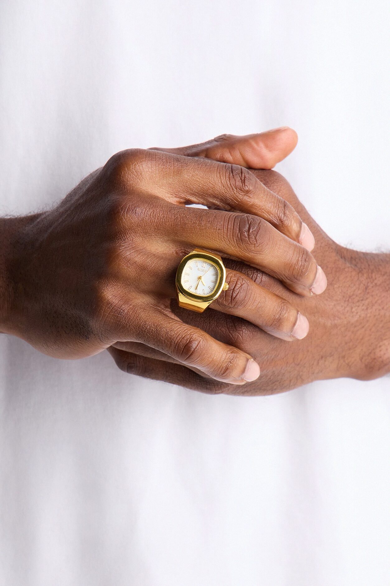 Round The Time Functional Watch Dial Ring - Gold