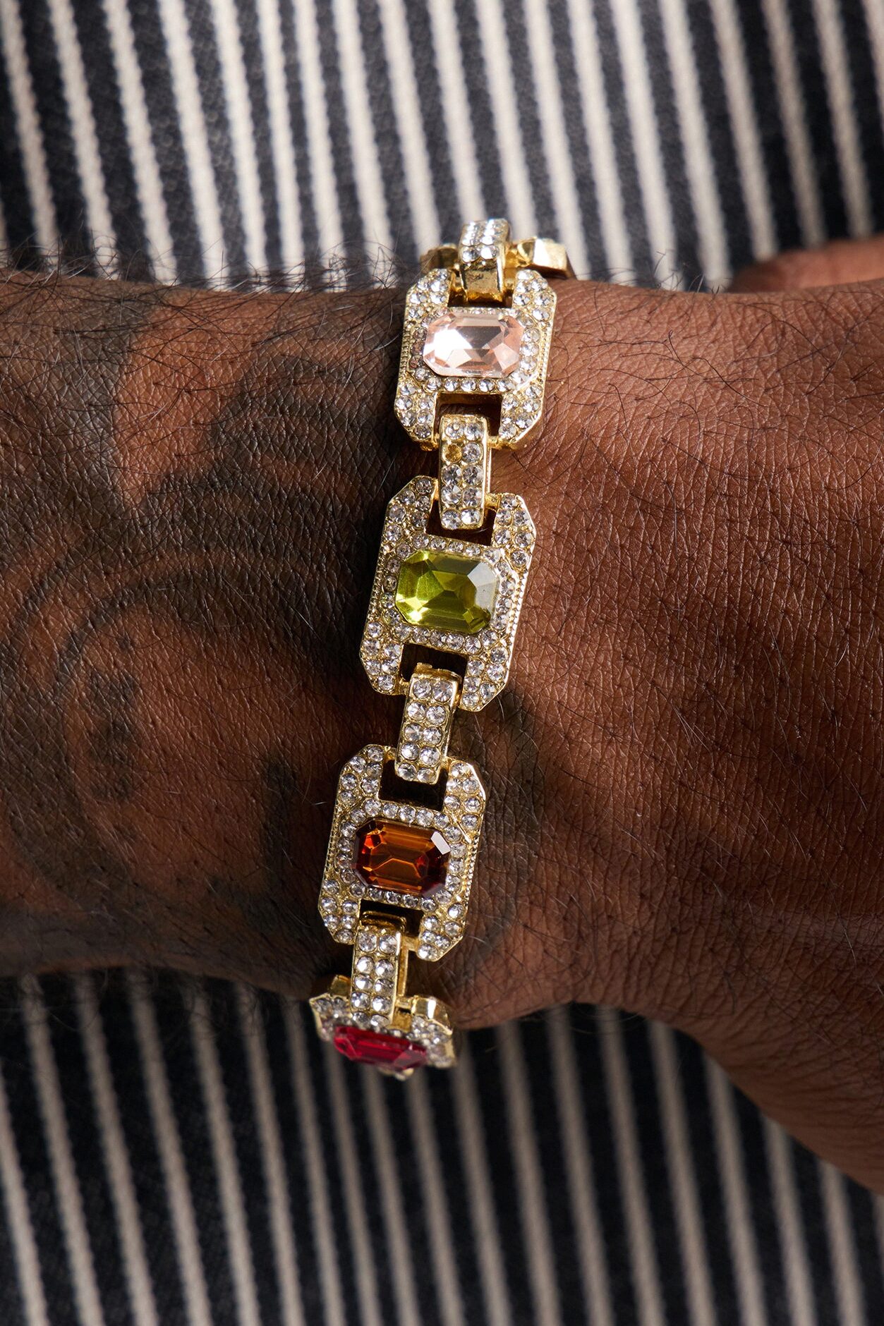 Most Regal Iced Gemstone Bracelet - Gold