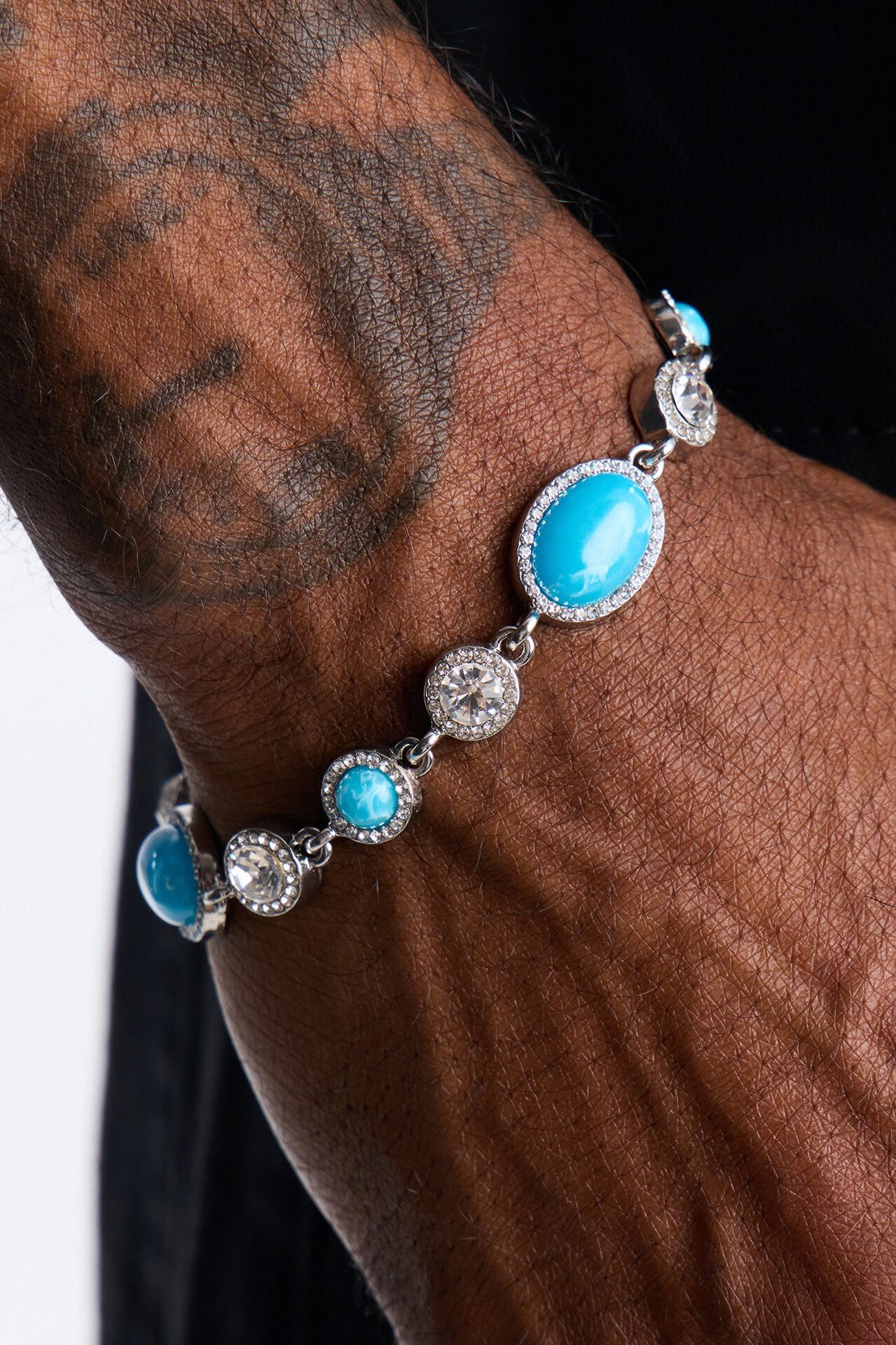 Opal Iced Gemstone Bracelet - Silver