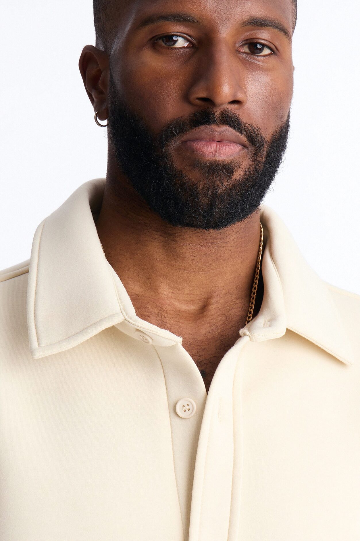 Relaxed Arclight Interlock Short Sleeve Shirt - Cream