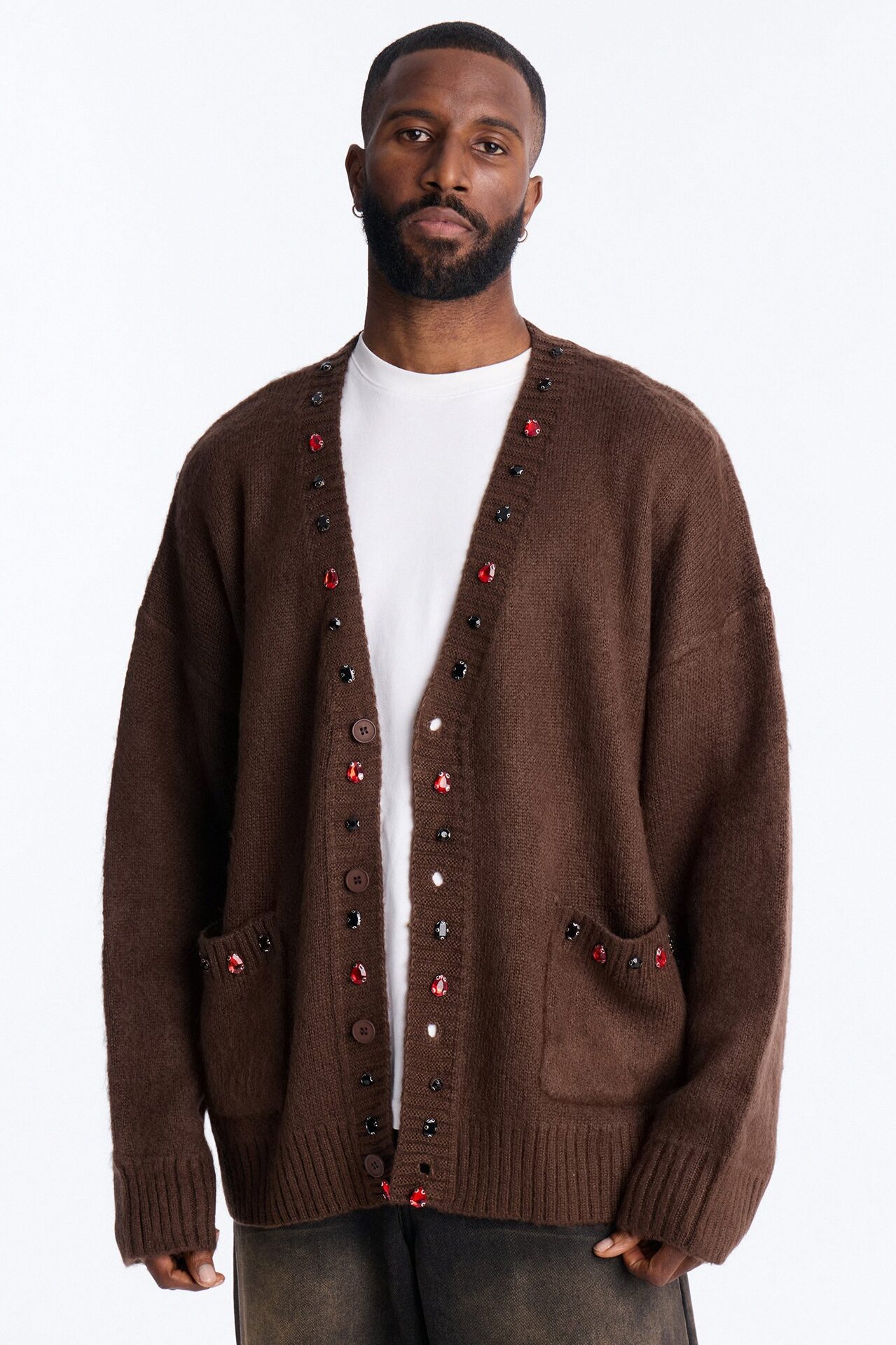 Bejeweled Reverie Cardigan - Brown
