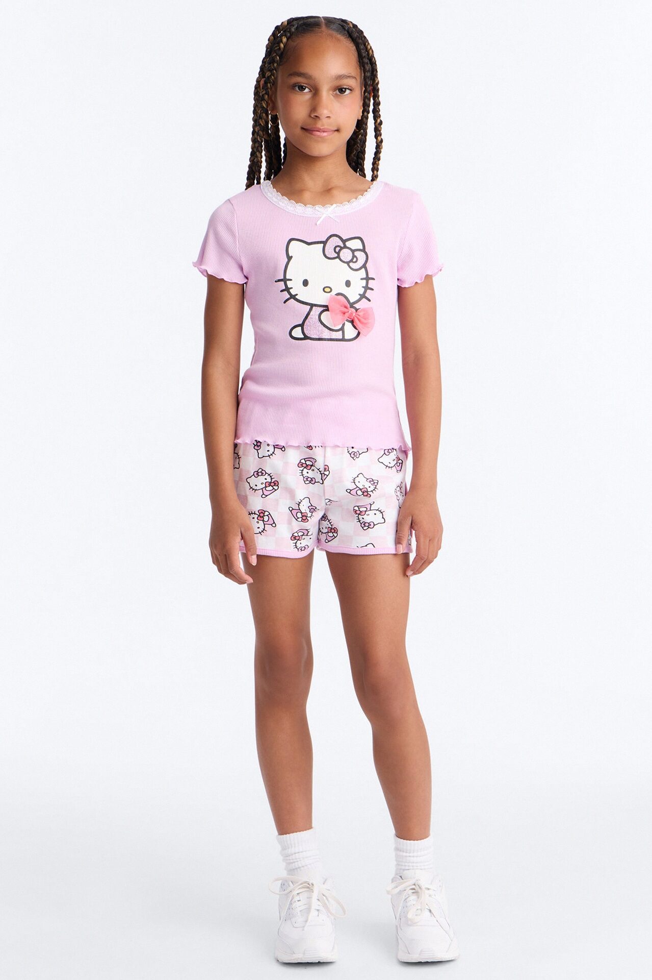 Mini Hello Kitty So Sweet Short Set - Lavender/combo