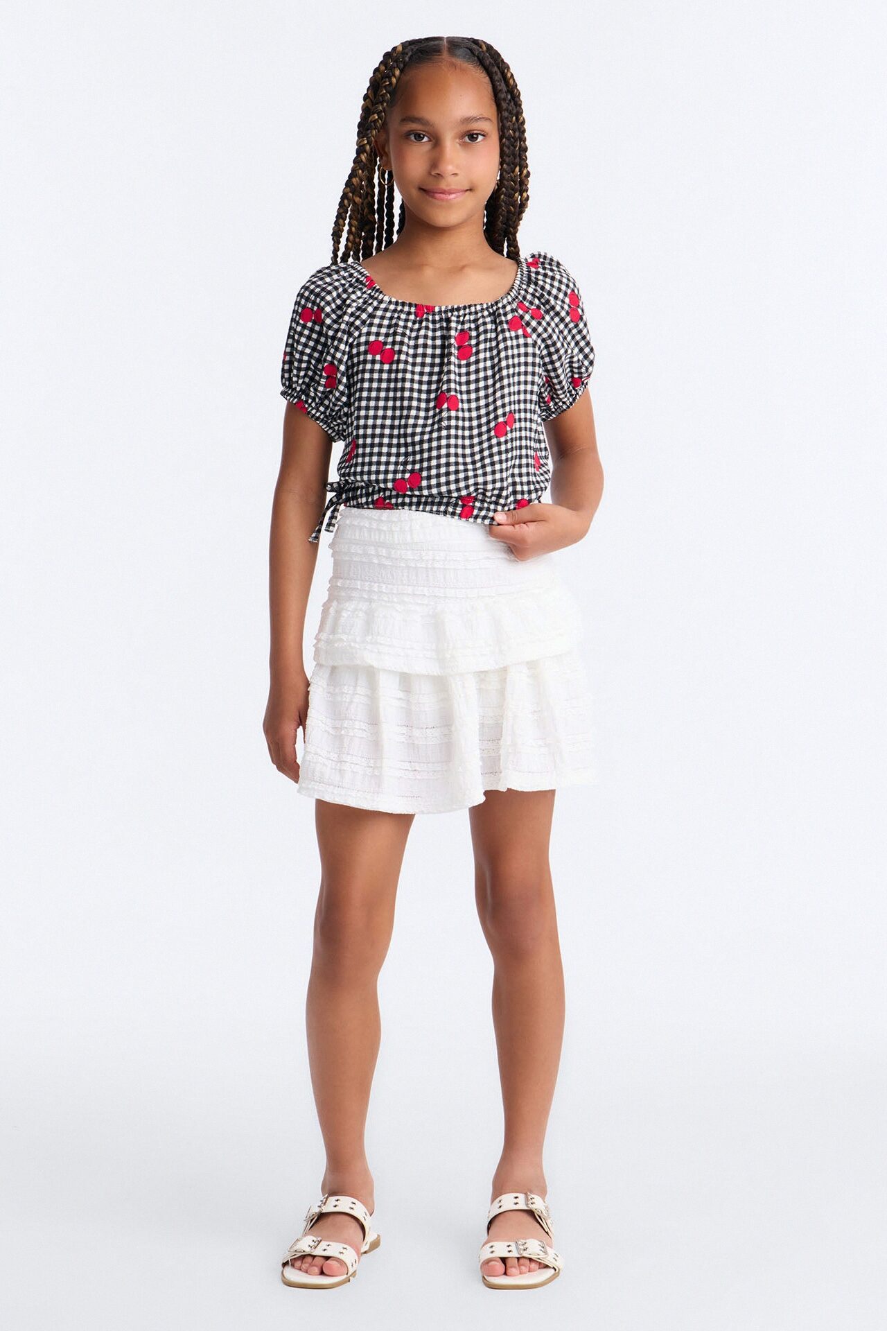 Mini Go For It Ruffle Skort - White