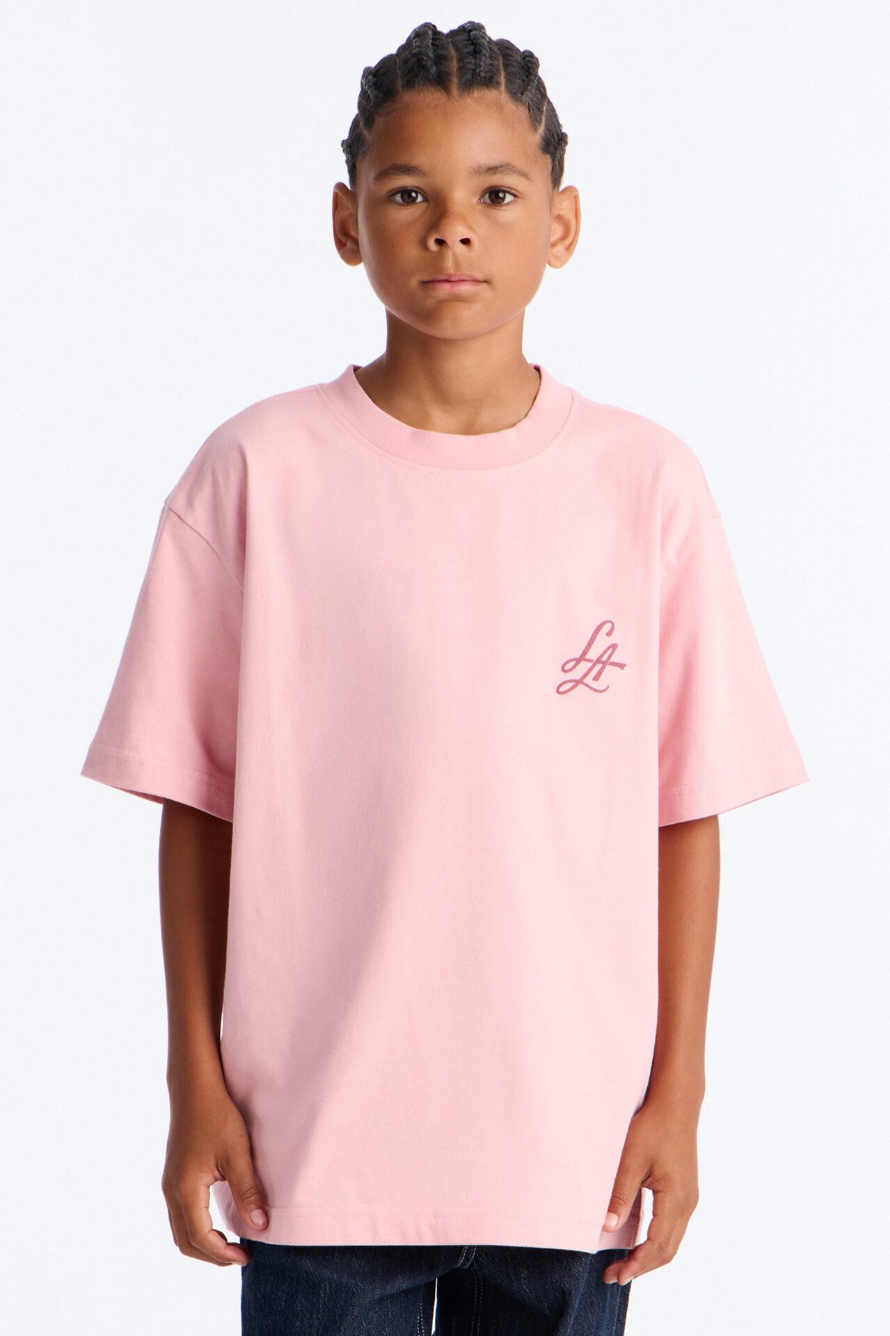 Mini LA Vibe Short Sleeve Front/Back Tee - Blush