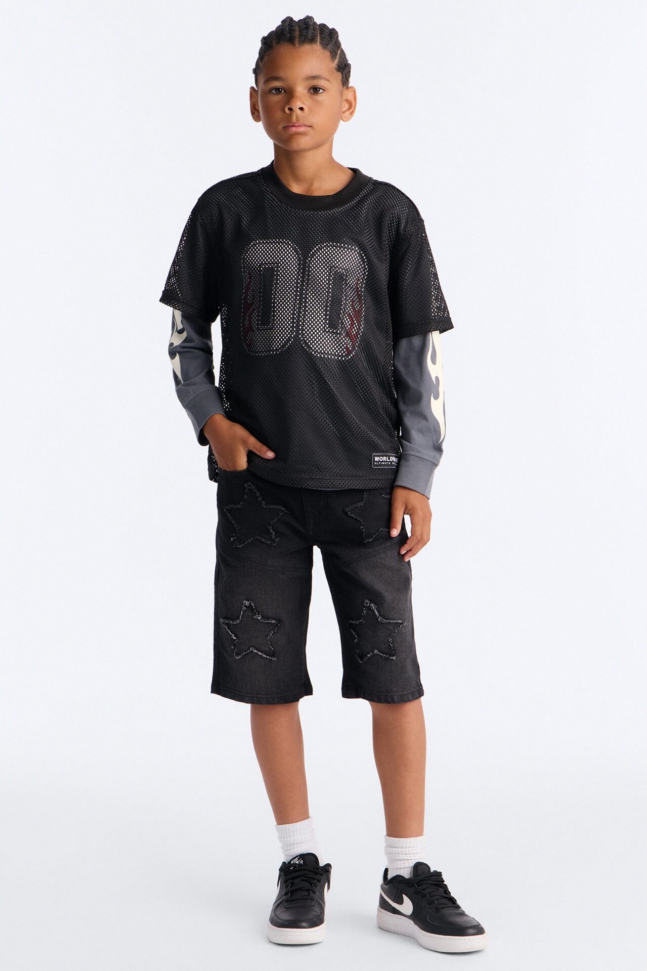 Mini He's A Star Denim Shorts - Black
