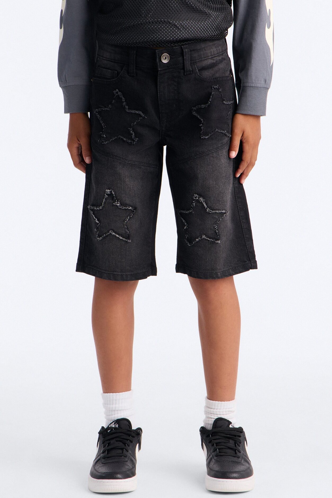 Mini He's A Star Denim Shorts - Black