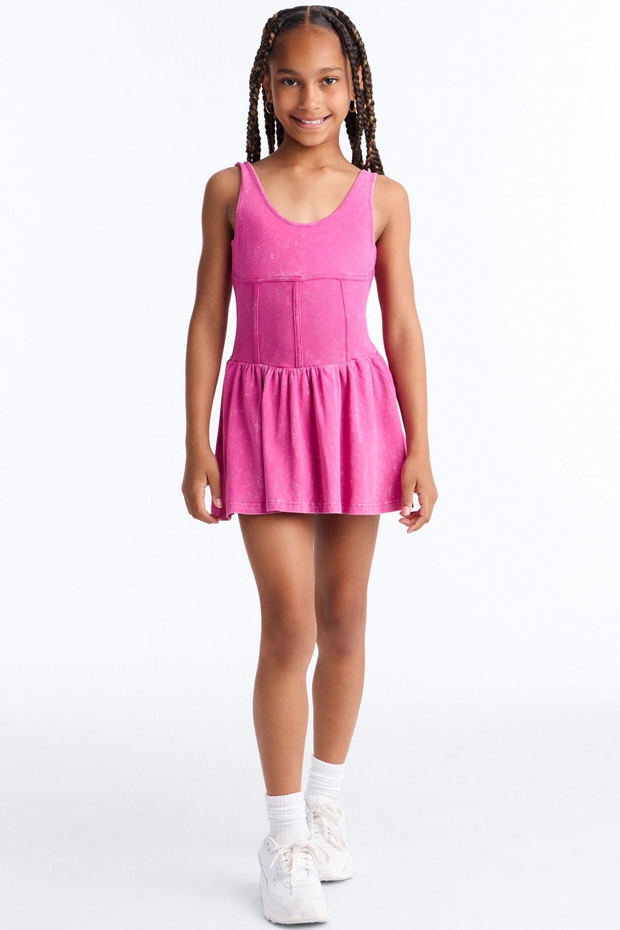 Mini Addison Washed Mini Dress - Fuchsia