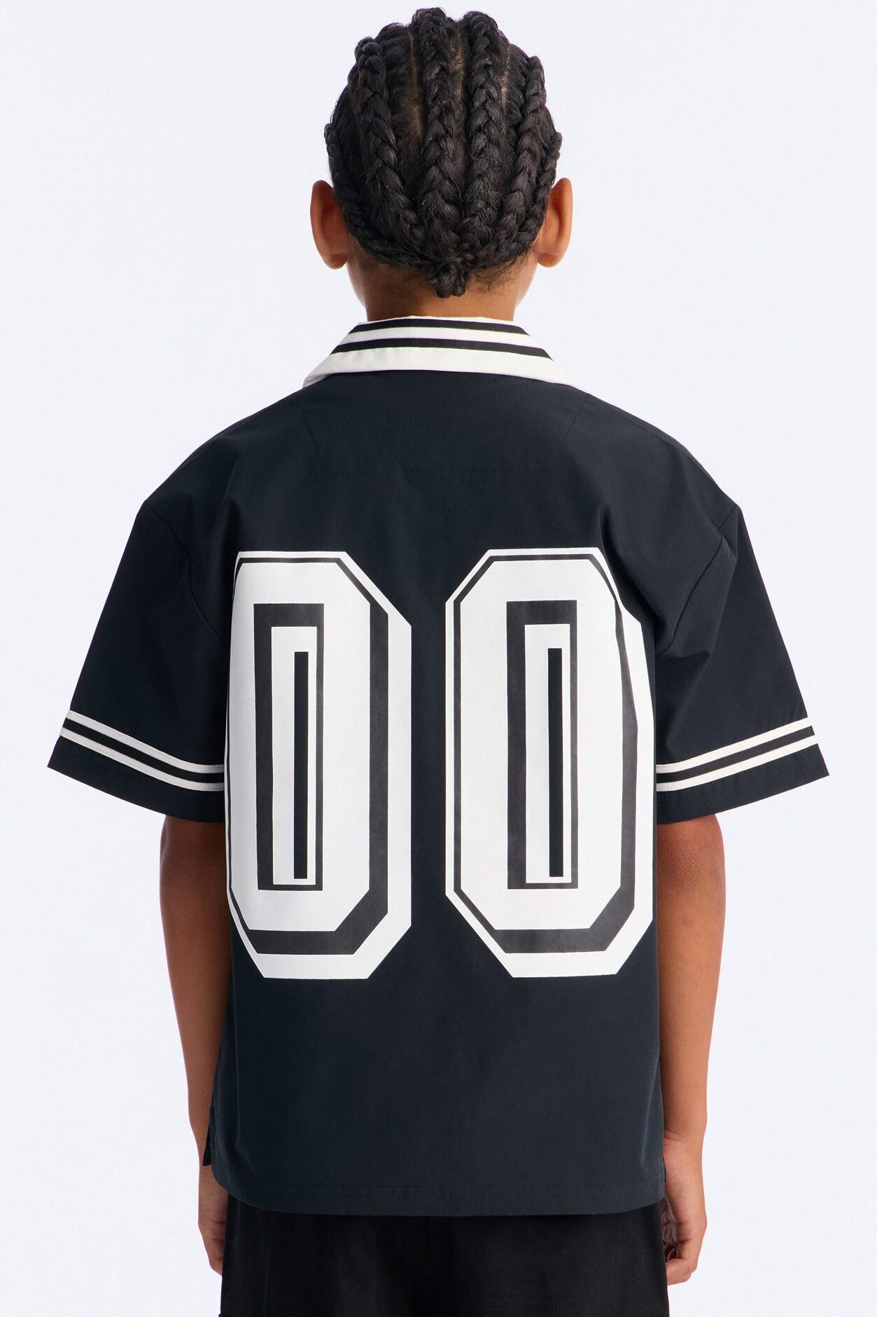 Mini Saints Studio Front/Back Button Down Shirt - Black