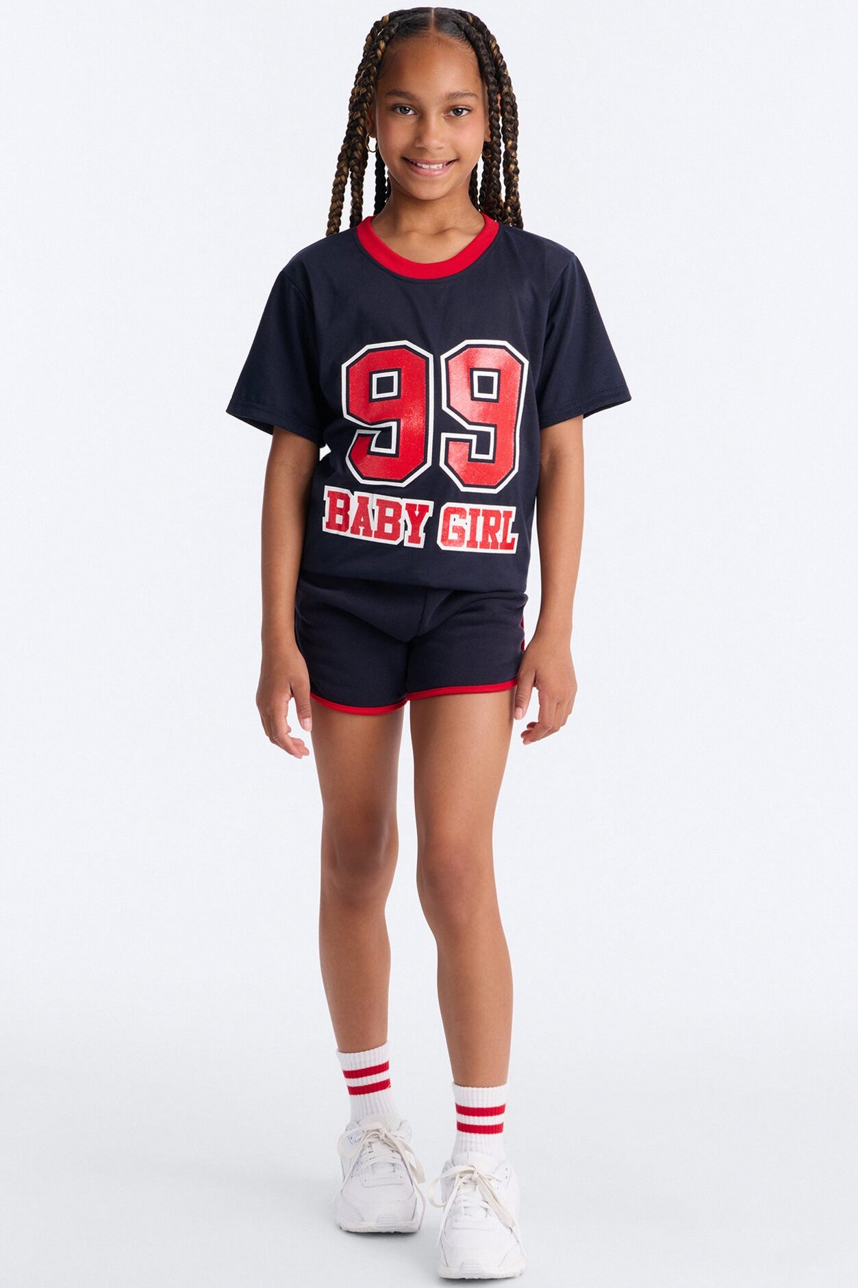 Mini Baby Girl 99 Short Set - Navy