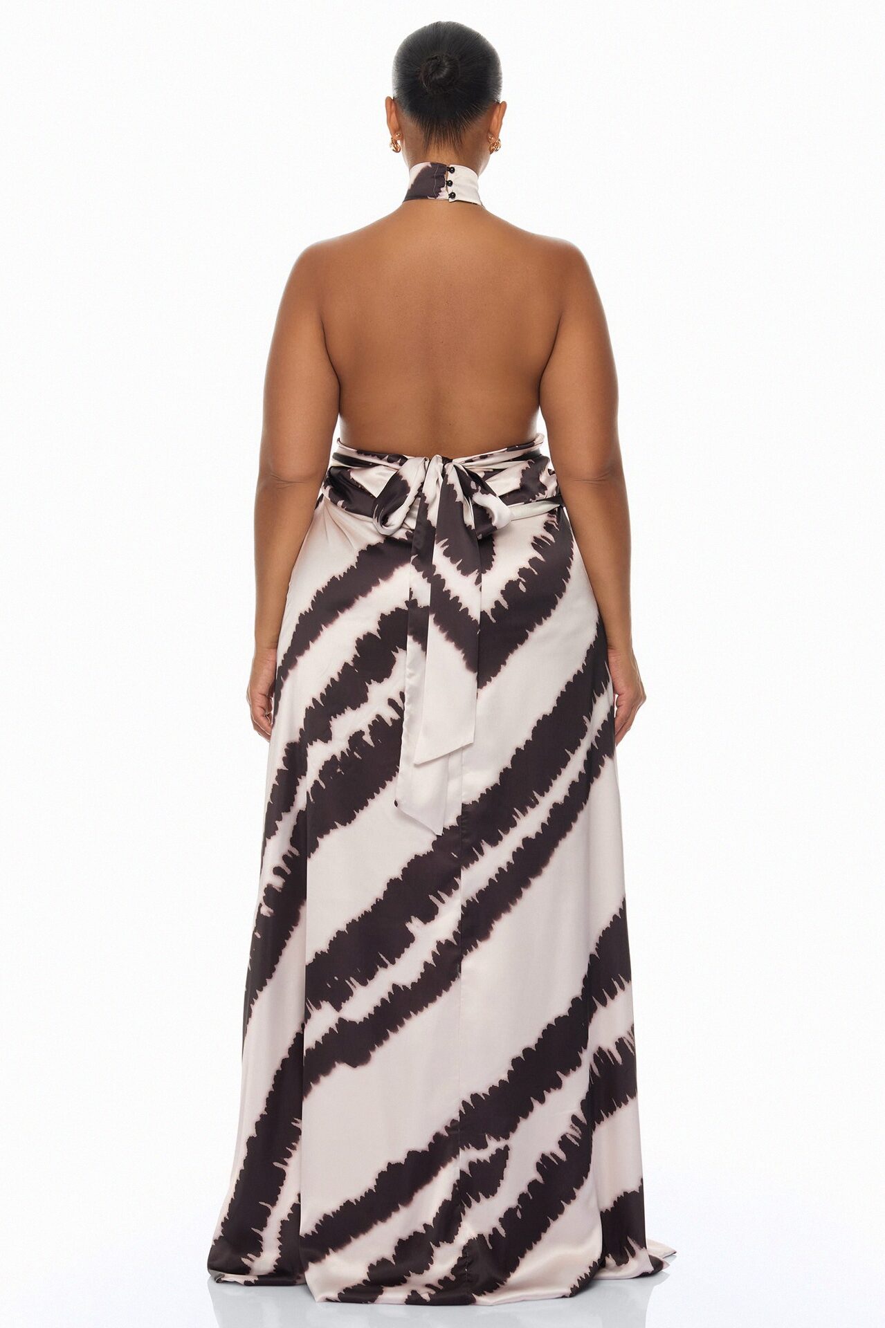 Radiant Energy Satin Maxi Dress - Black/combo