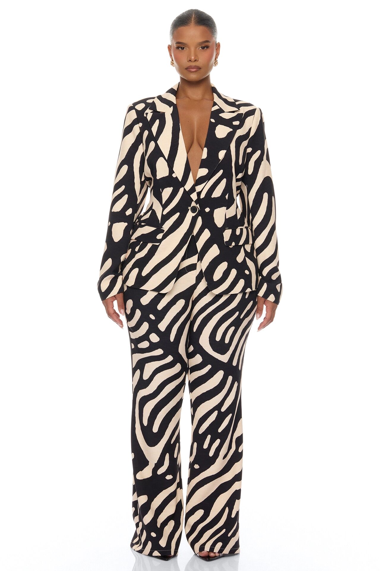 Daydreaming Blazer Pant Set - Black/combo