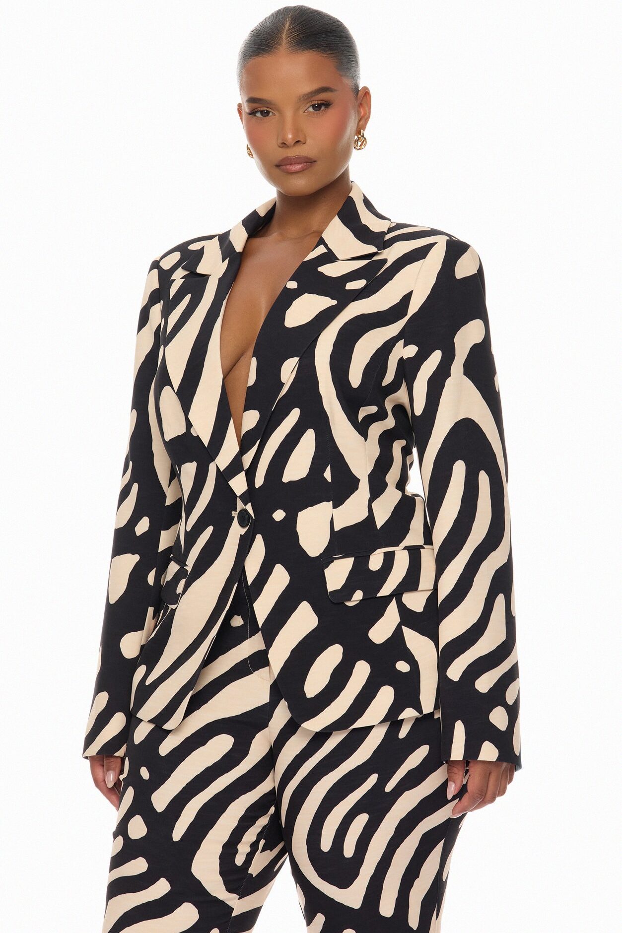 Daydreaming Blazer Pant Set - Black/combo