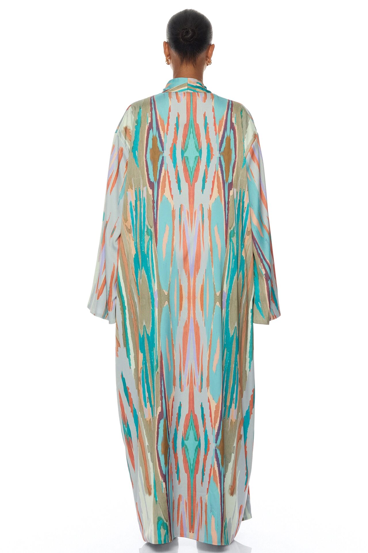 Daydreaming Satin Kimono Short Set - Turquoise/combo