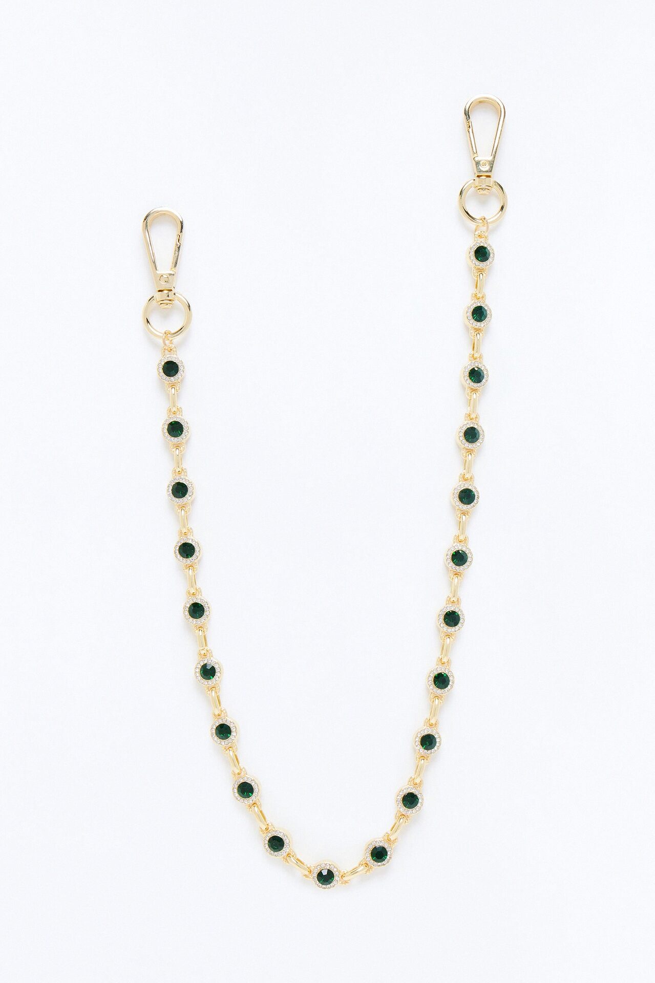Iced Round Cluster Pant Chain - Gold