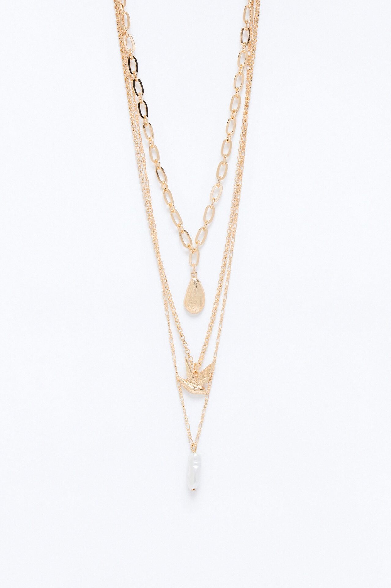 Ascending Flight Chain Necklace Set - Gold