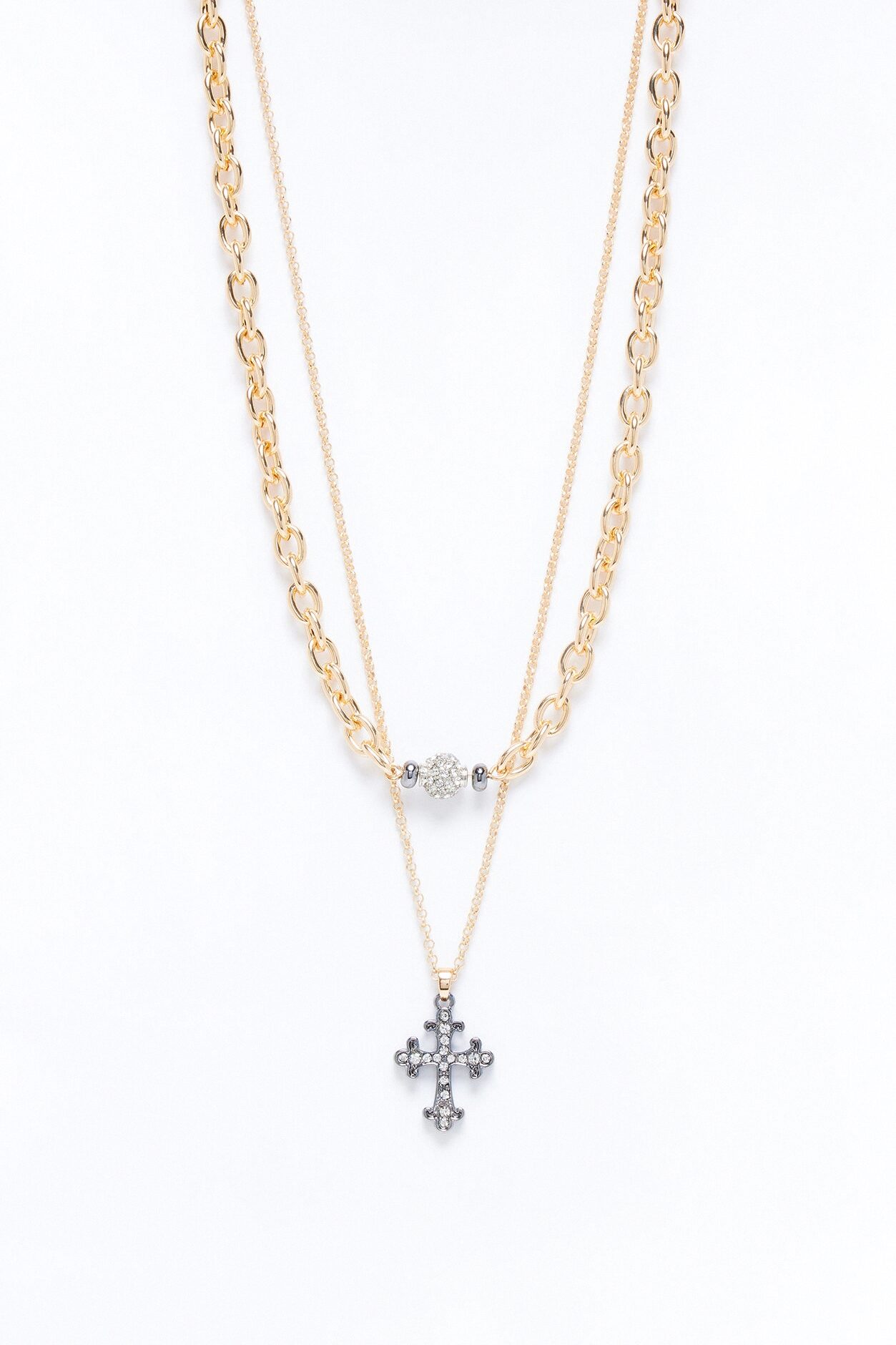 Lean On Faith Chain Necklace Set - Gold