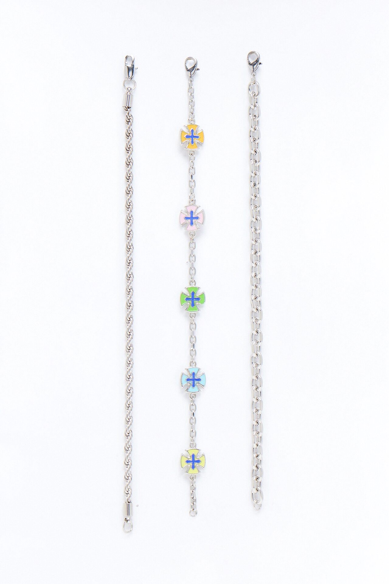 Cosmic Multi Star Chain Bracelet Set - Silver