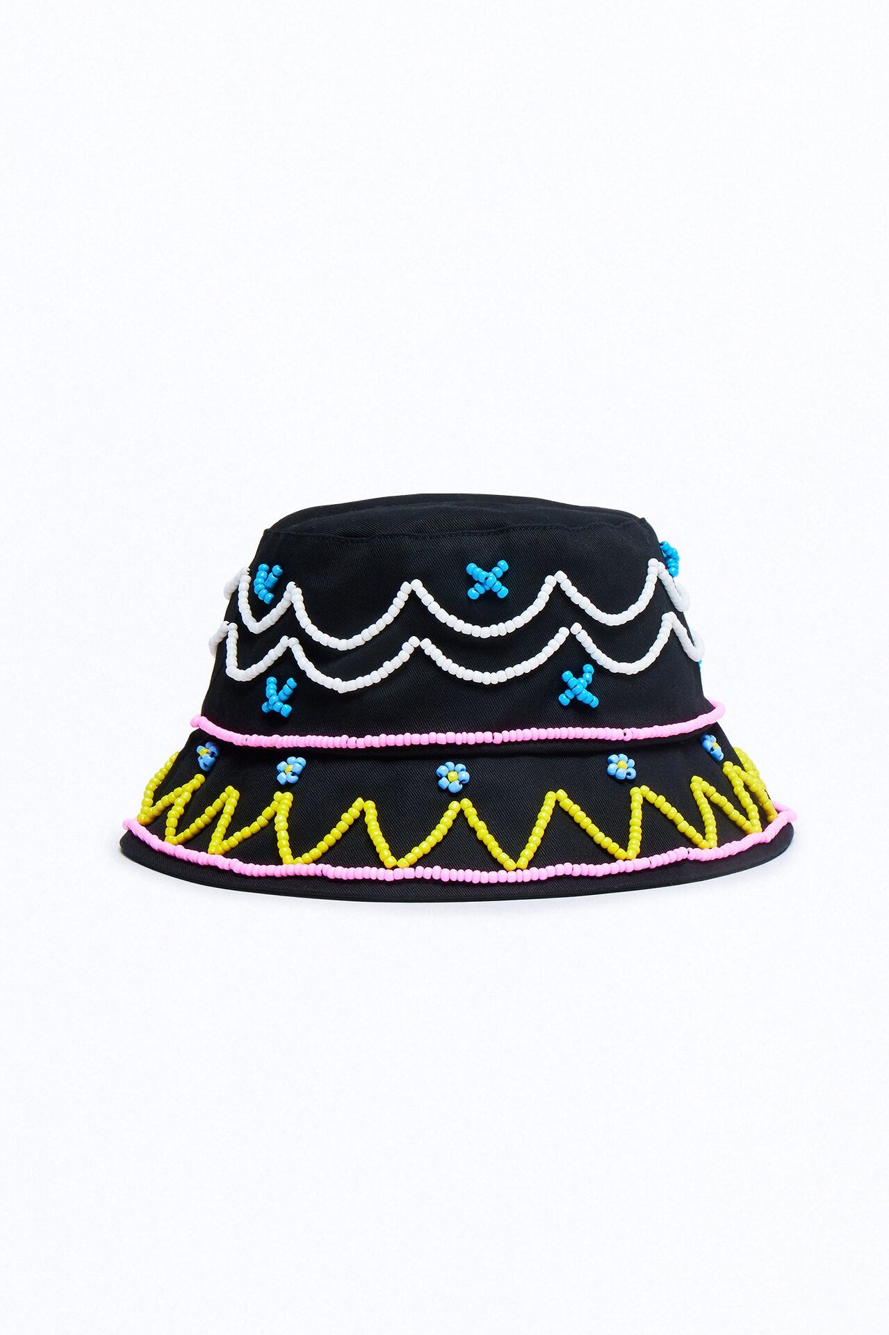 West Coast Beaded Bucket Hat - Black