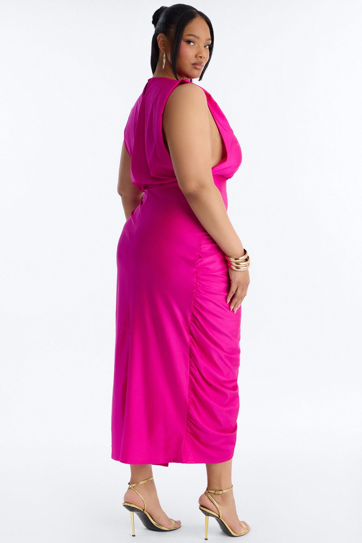 Spice It Up Midi Dress - Fuchsia