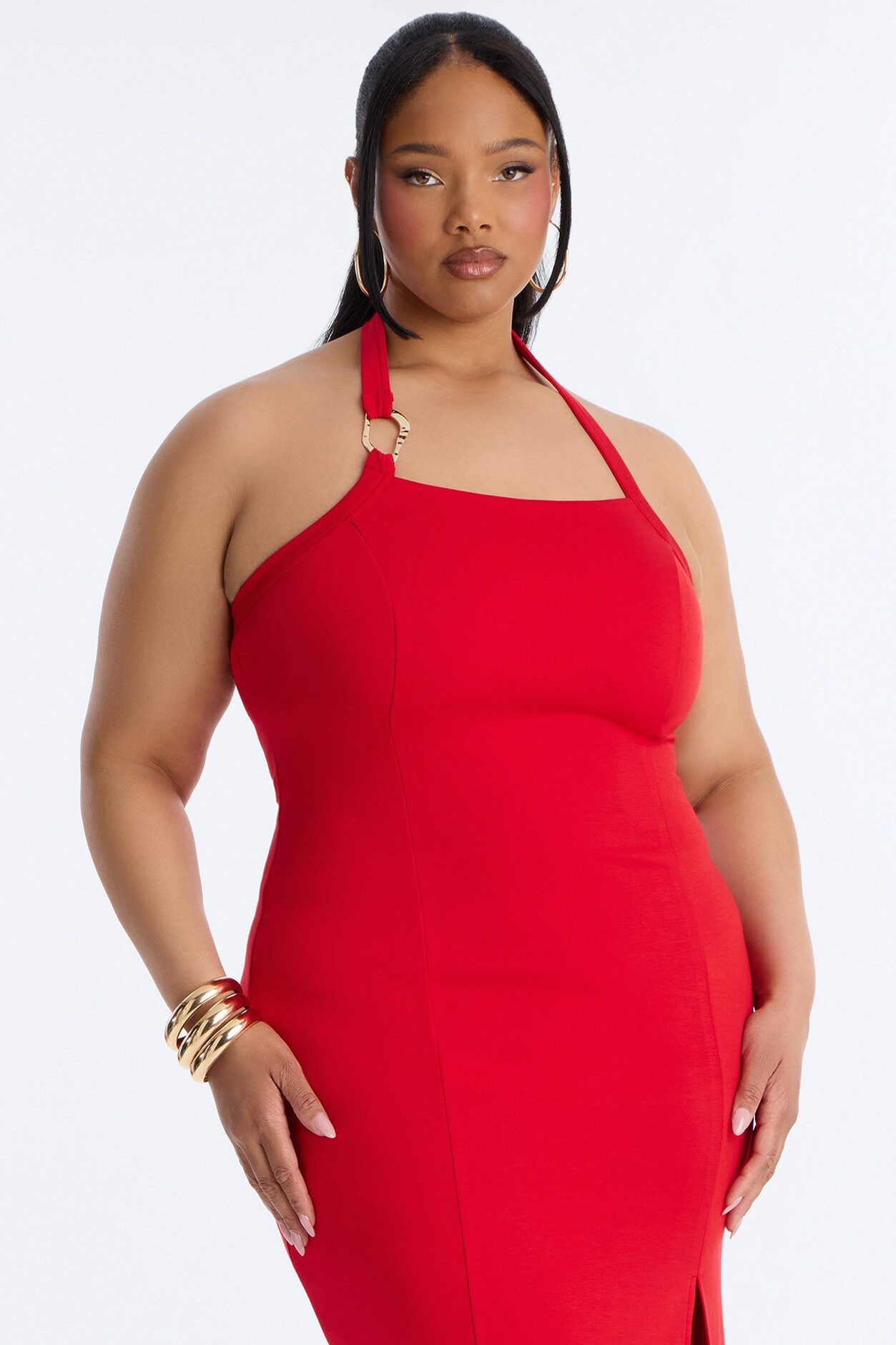 Jezabell Halter Maxi Dress - Red